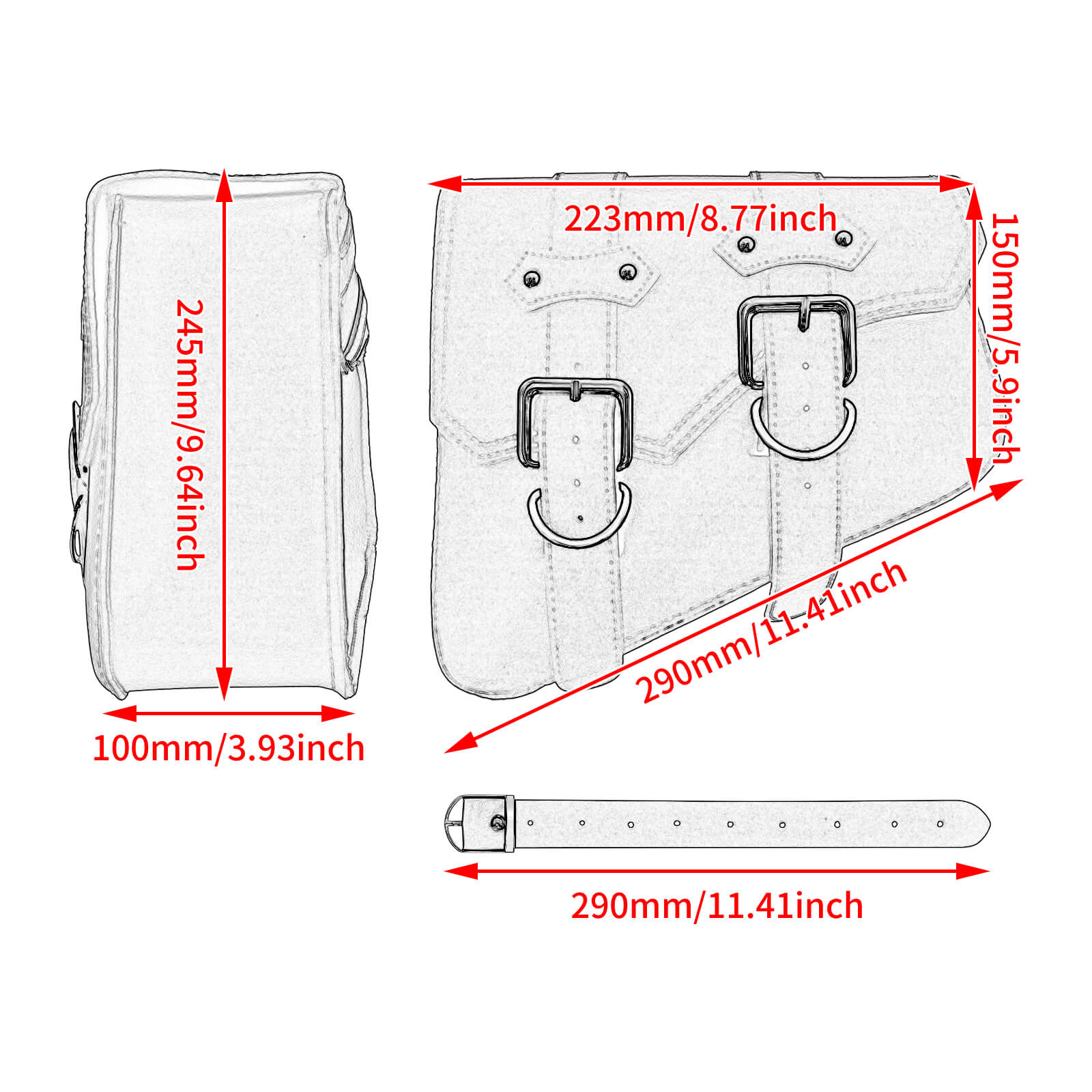 Motorcycle Saddlebag PU Leather Tool Bag Fit Harley Suzuki | Mactions