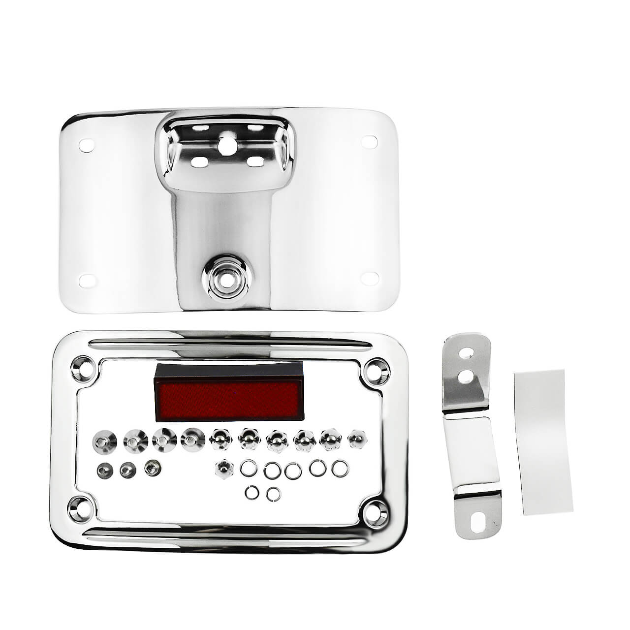 TH017802 mactions Curved License Plate Frame Bracket for harley softail