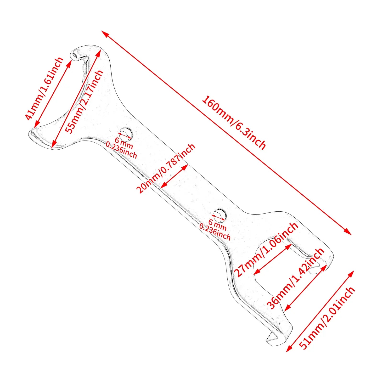 TH019601 mactions Shock Adjustment Spanner Wrench Tool For Harley sportster size
