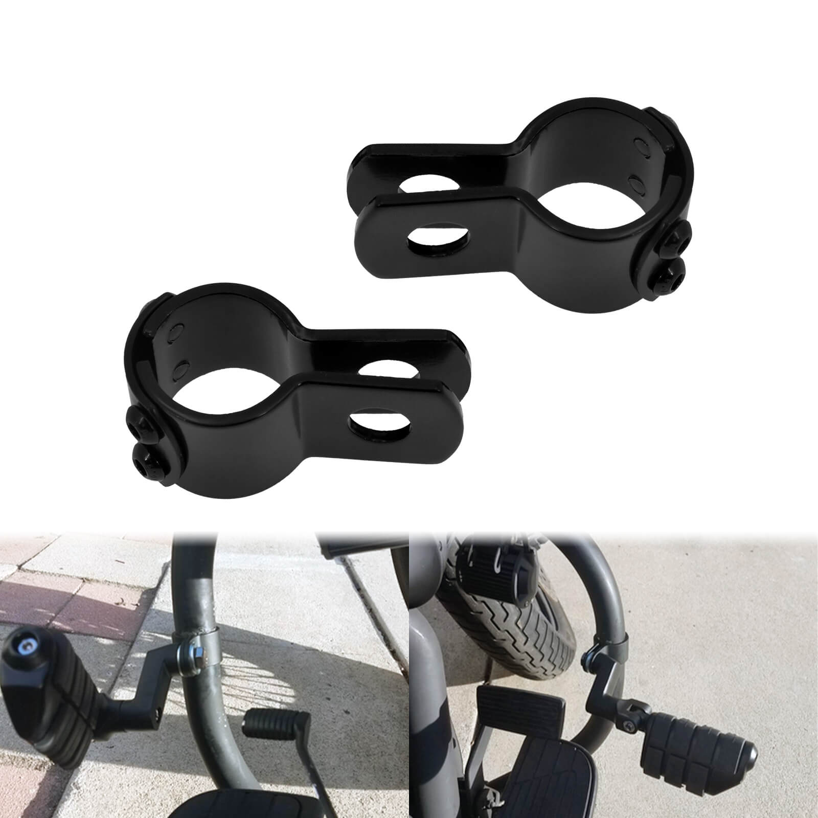 1.25" Engine Guard Clamps Mounting Brackets for Harley Honda Suzuki Kawasaki | Mactions