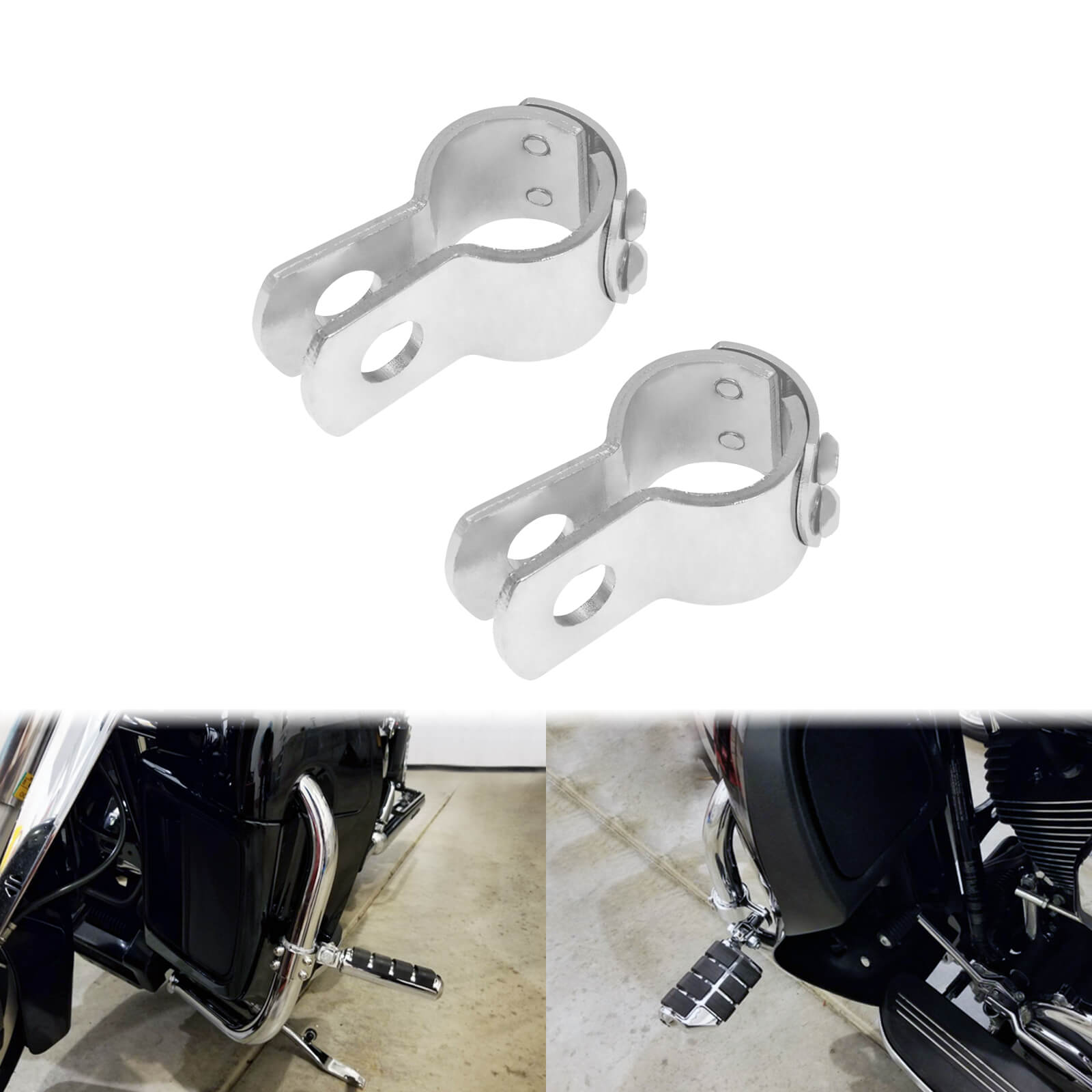 1.25" Engine Guard Clamps Mounting Brackets for Harley Honda Suzuki Kawasaki | Mactions