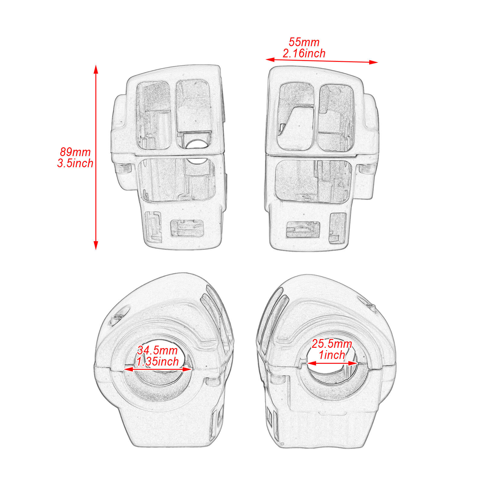 Hand Control Switch Housing Cover Fit For Harley Touring Glide 1996-2013 | Mactions