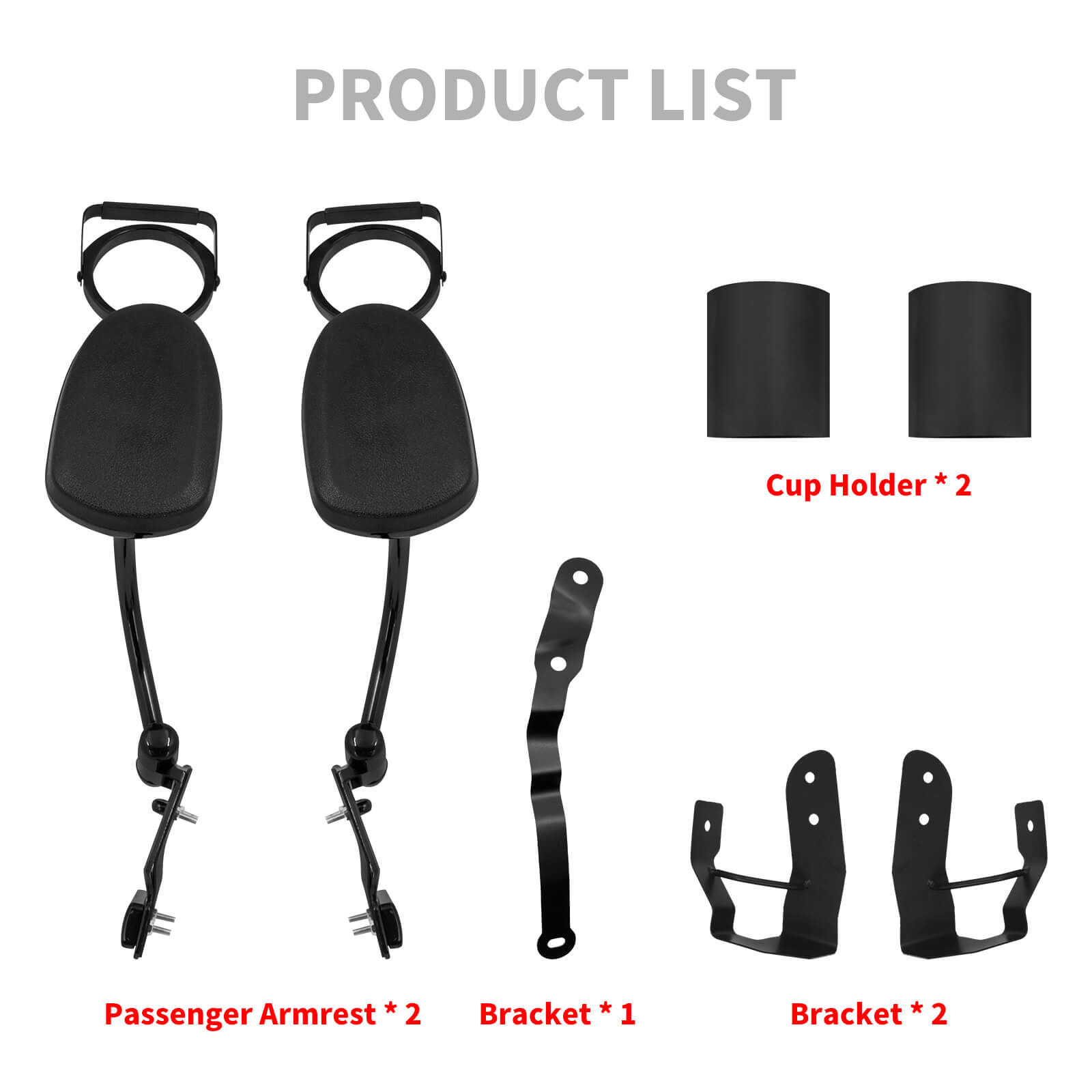 Adjustable Passenger Armrests with Cup Holder for Honda Goldwing 2001-2017 | Mactions