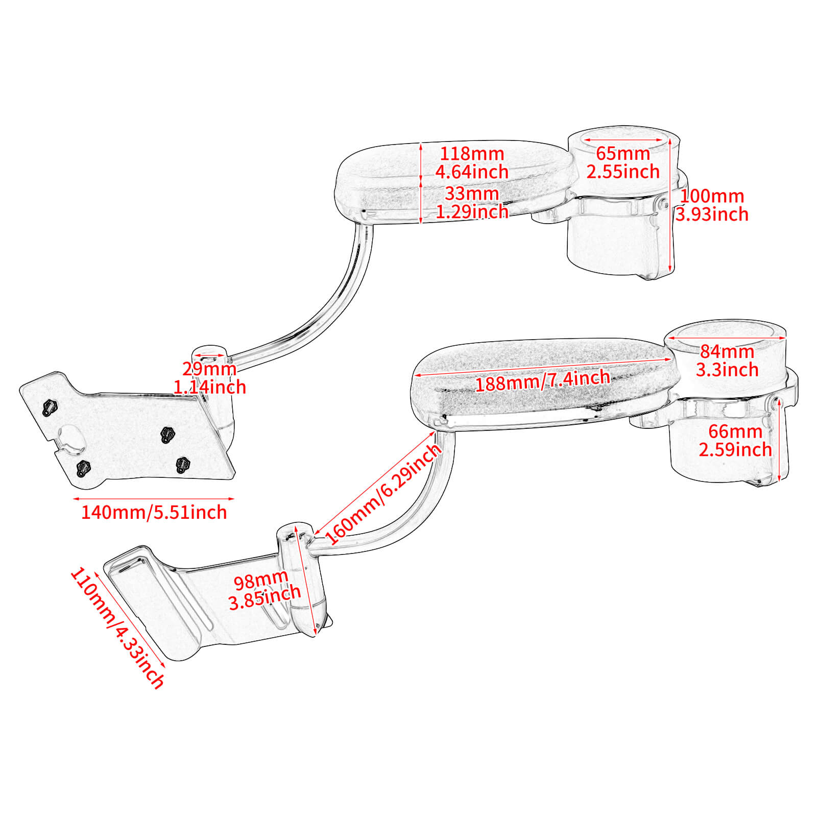 Adjustable Passenger Armrests with Cup Holder for Honda Goldwing 2001-2017 | Mactions