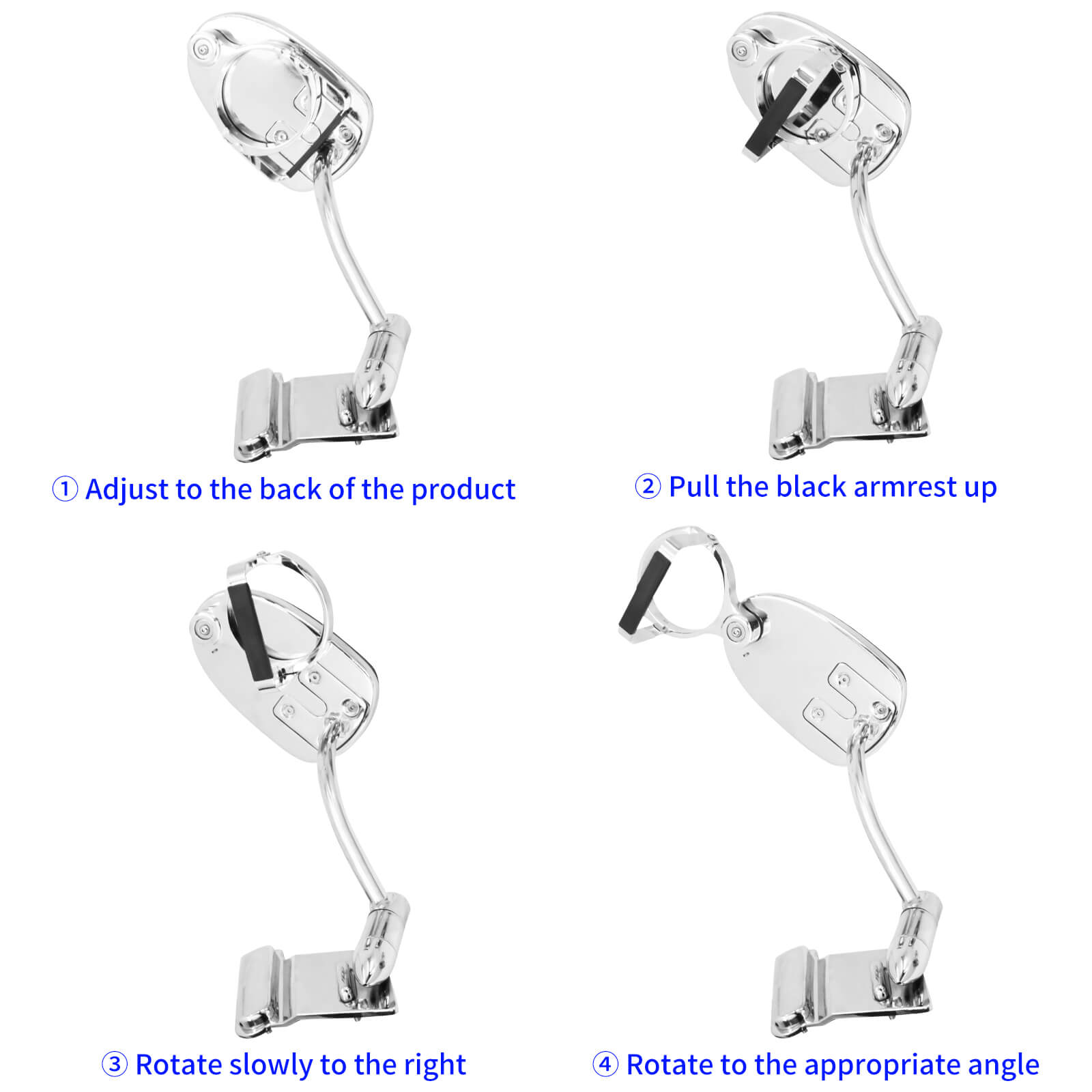 Adjustable Passenger Armrests with Cup Holder for Honda Goldwing 2001-2017 | Mactions