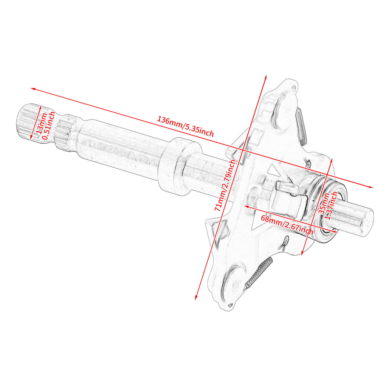 Transmission Gear Shifter Shaft Lever for Harley Sportster XL 883 '06-'22 | Mactions