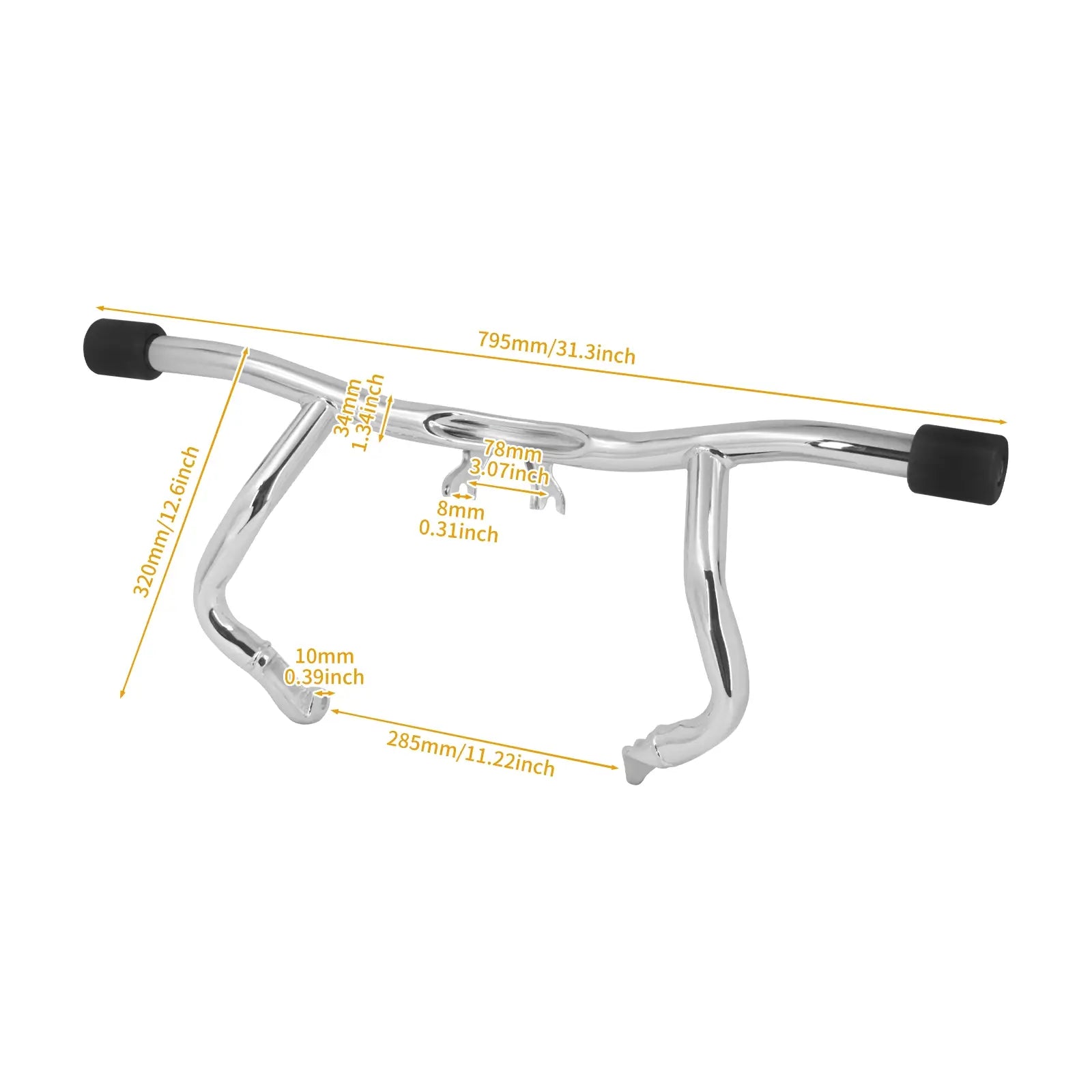 Chrome Engine Guard Crash Bar Fit with Chin Spoiler for Harley Touring 2014-2025