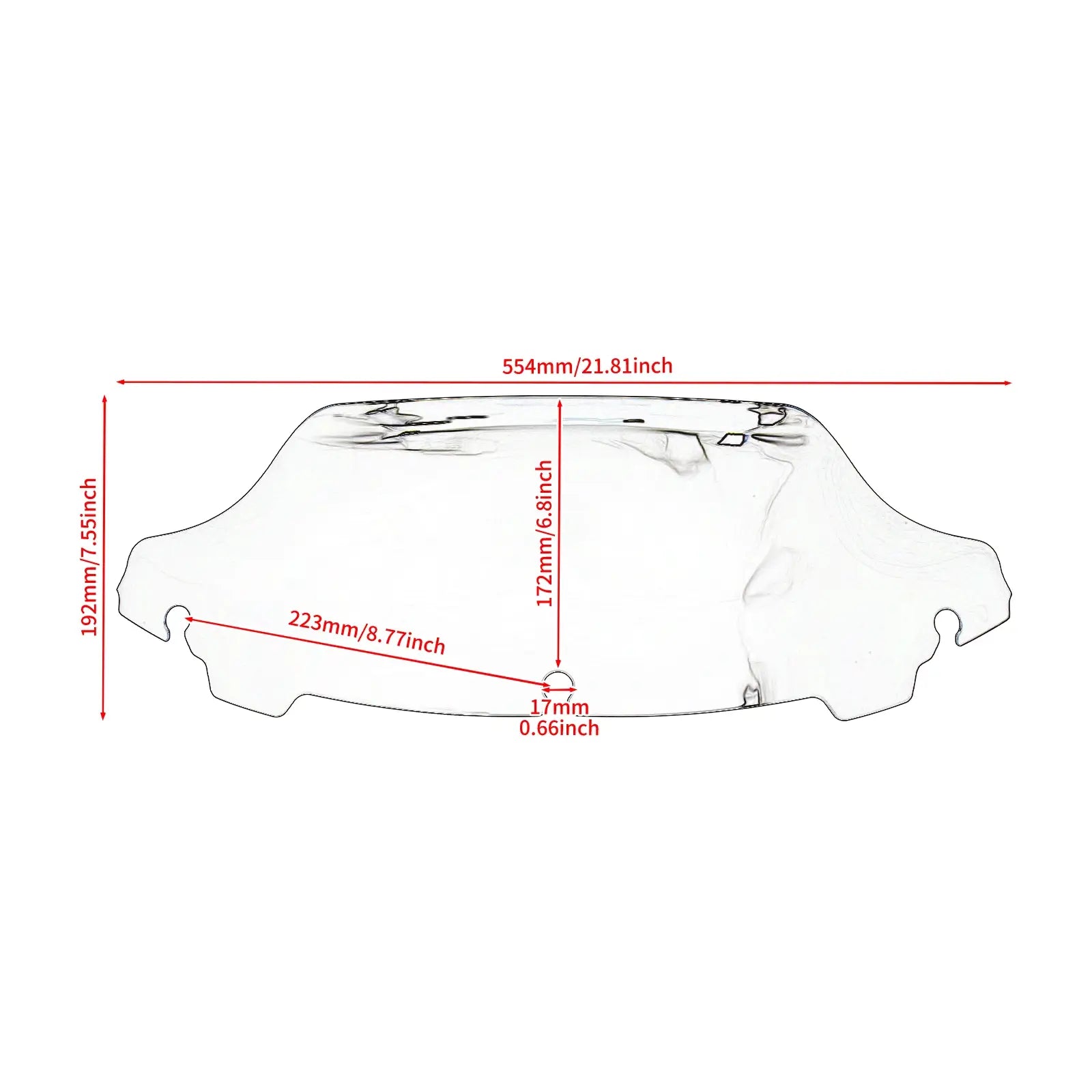 Smoke 6.8" Wave Windshield Windscreen For Harley Touring Street Electra Glide Ultra '14-'24 | Mactions