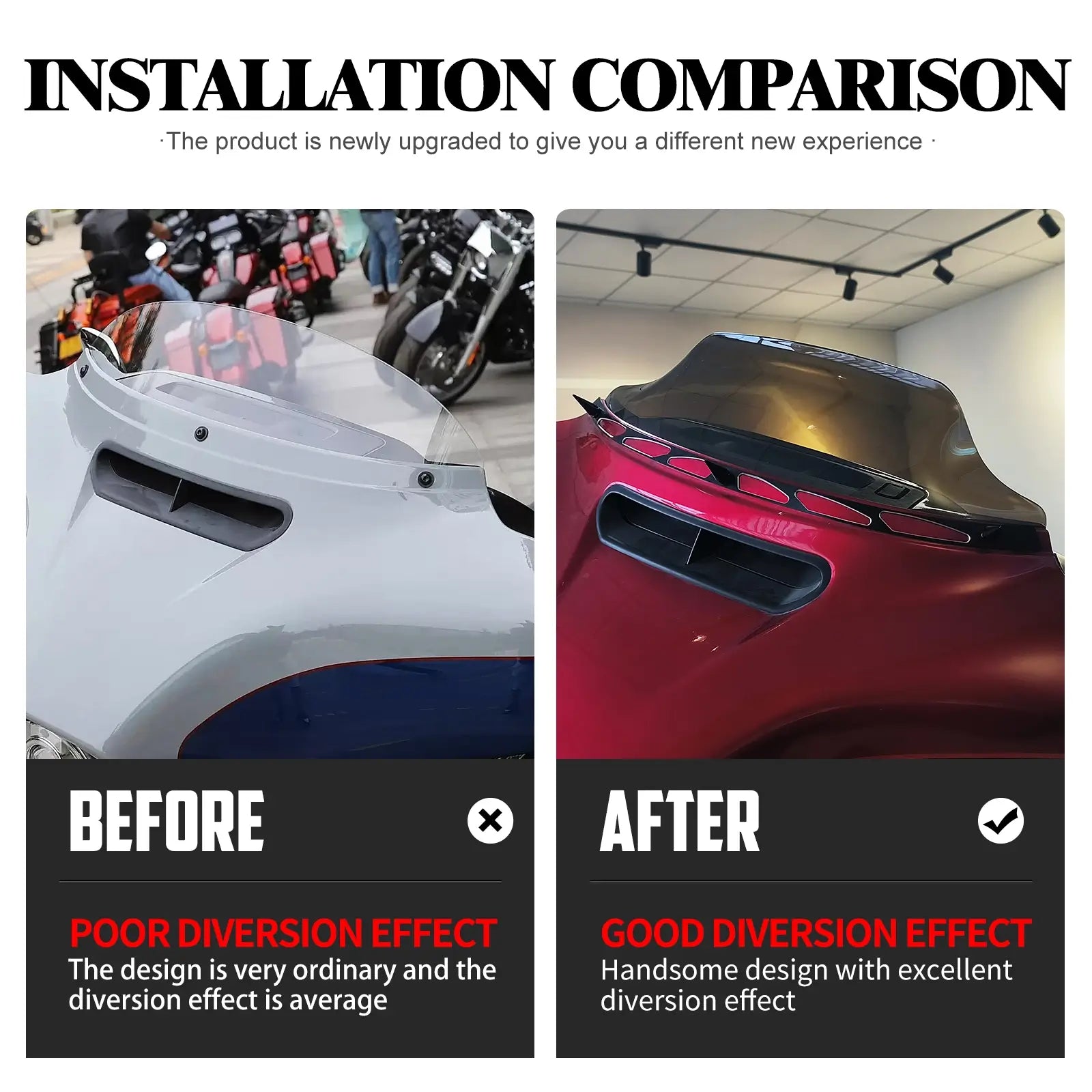 Smoke 6.8" Wave Windshield Windscreen For Harley Touring Street Electra Glide Ultra '14-'24 | Mactions