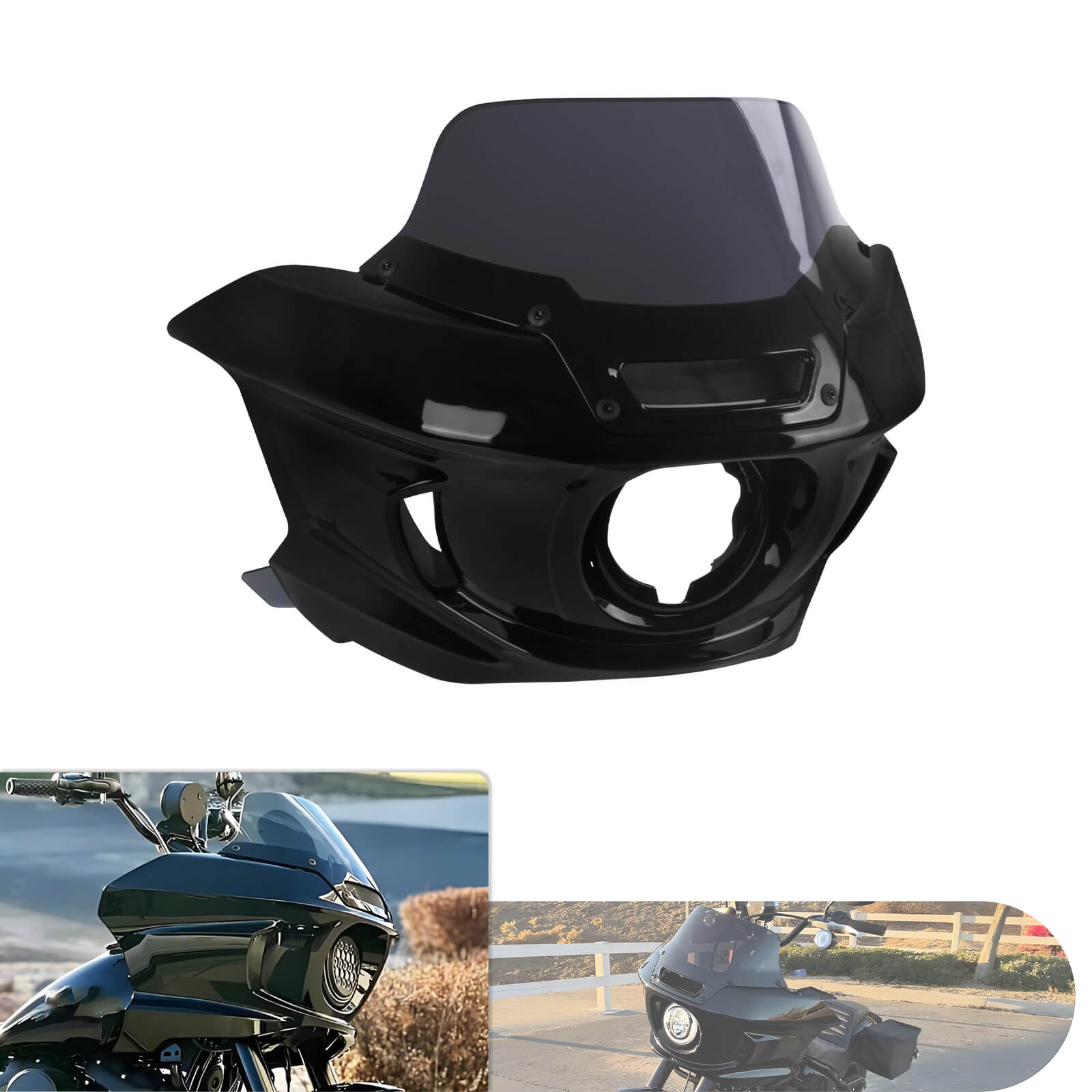 WI004101 mactions Front Headlight Fairing with 8” Windshield for harley