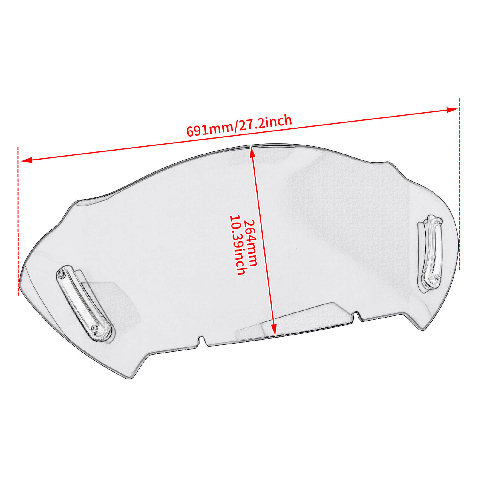 WI006001 MACTIONS motorcycle 10" Wave Windshield for 2024-2026 Harley Road Glide - size