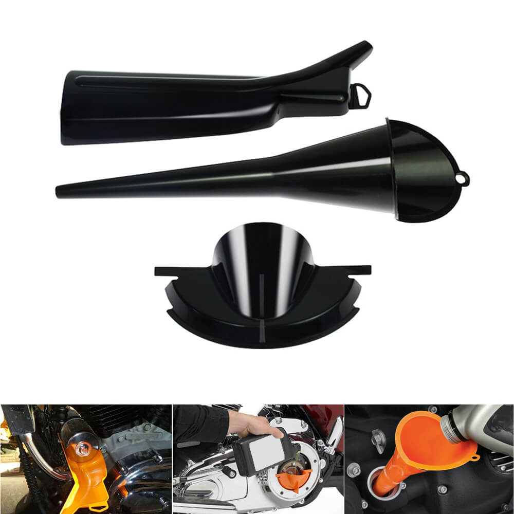 9” Crankcase Oil Fill Drip Free Funnel Oil Filter Kits for Harley Orange | Mactions