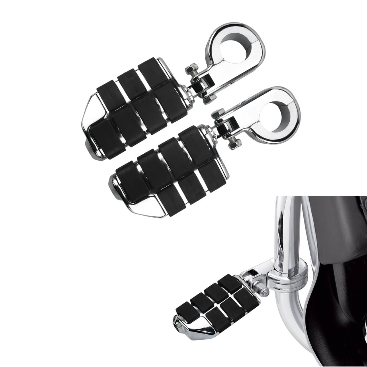 Motorcycle Highway Footpegs for 1-1/4" Engine Guards | Mactions