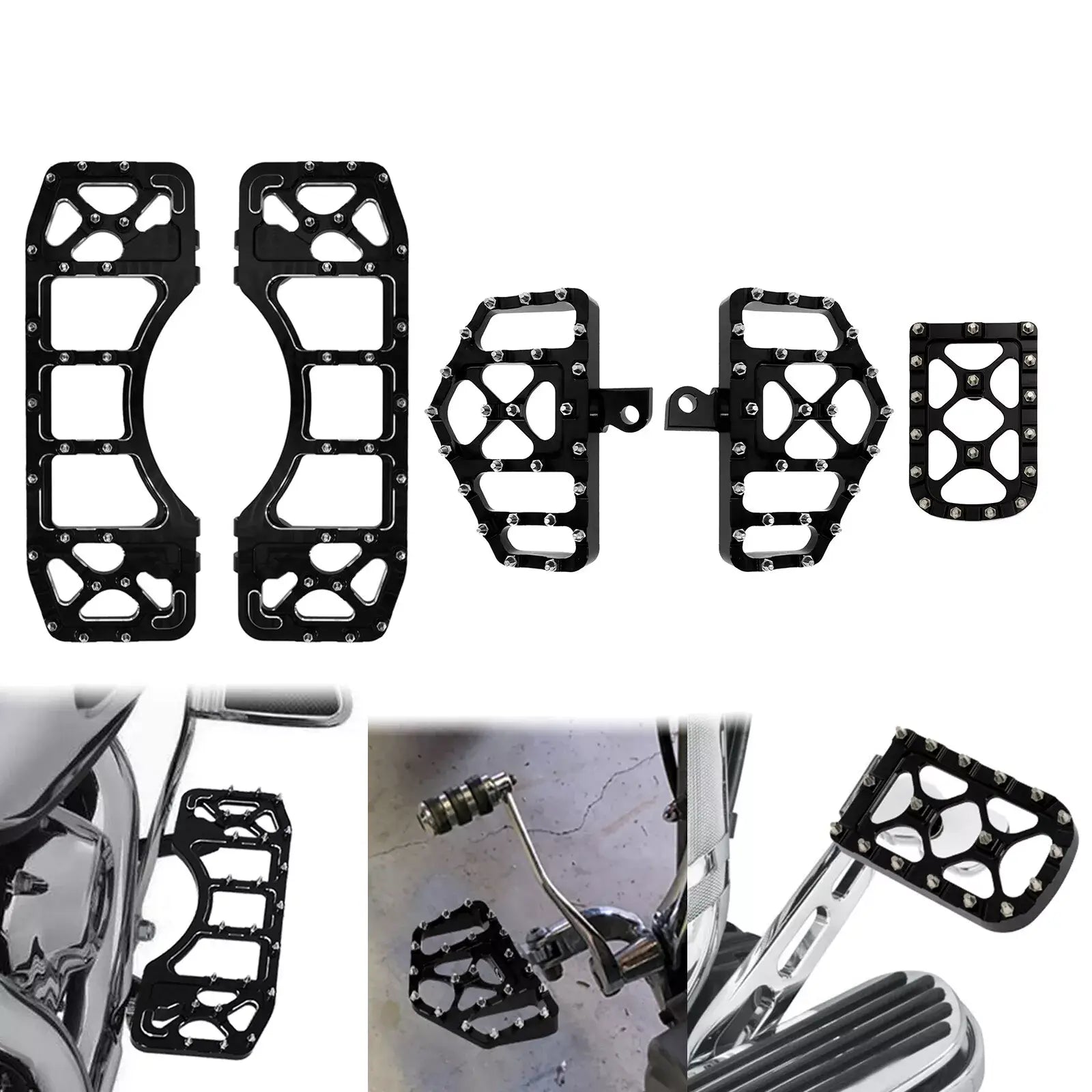 MX 360° Roating CNC Floorboards Brake Pedal Set for Harley | Mactions