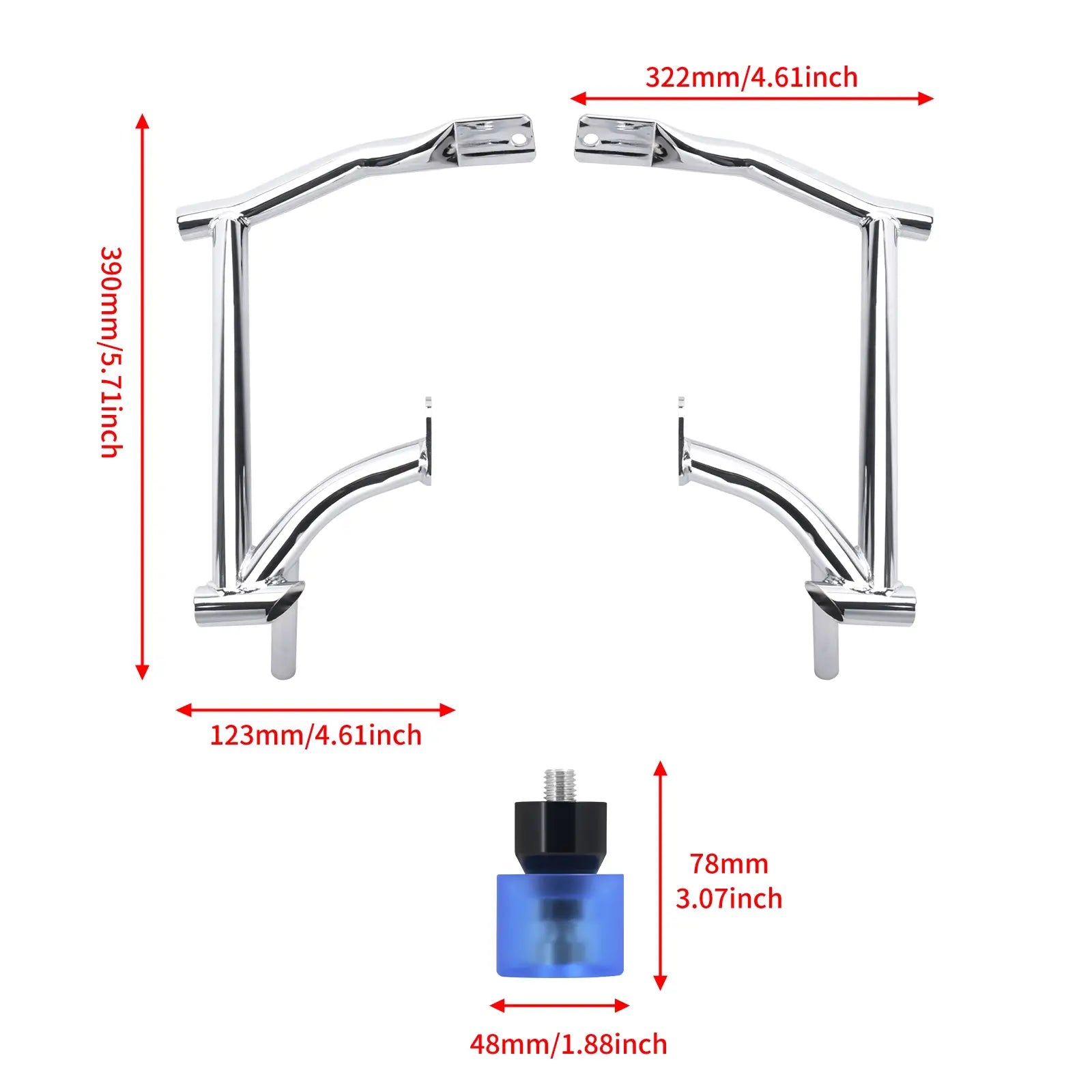 ZHFR0006 mactions harley saddlebag guards with blue wheels size