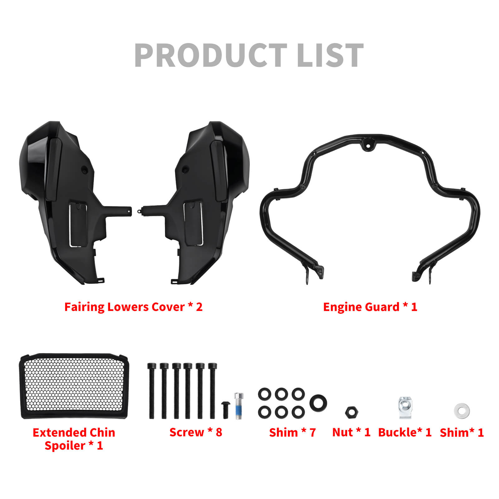 Motorcycle Fairing Lowers w/ Engine Guard for Harley Touring '23-'25 Road Glide - Black | Mactions