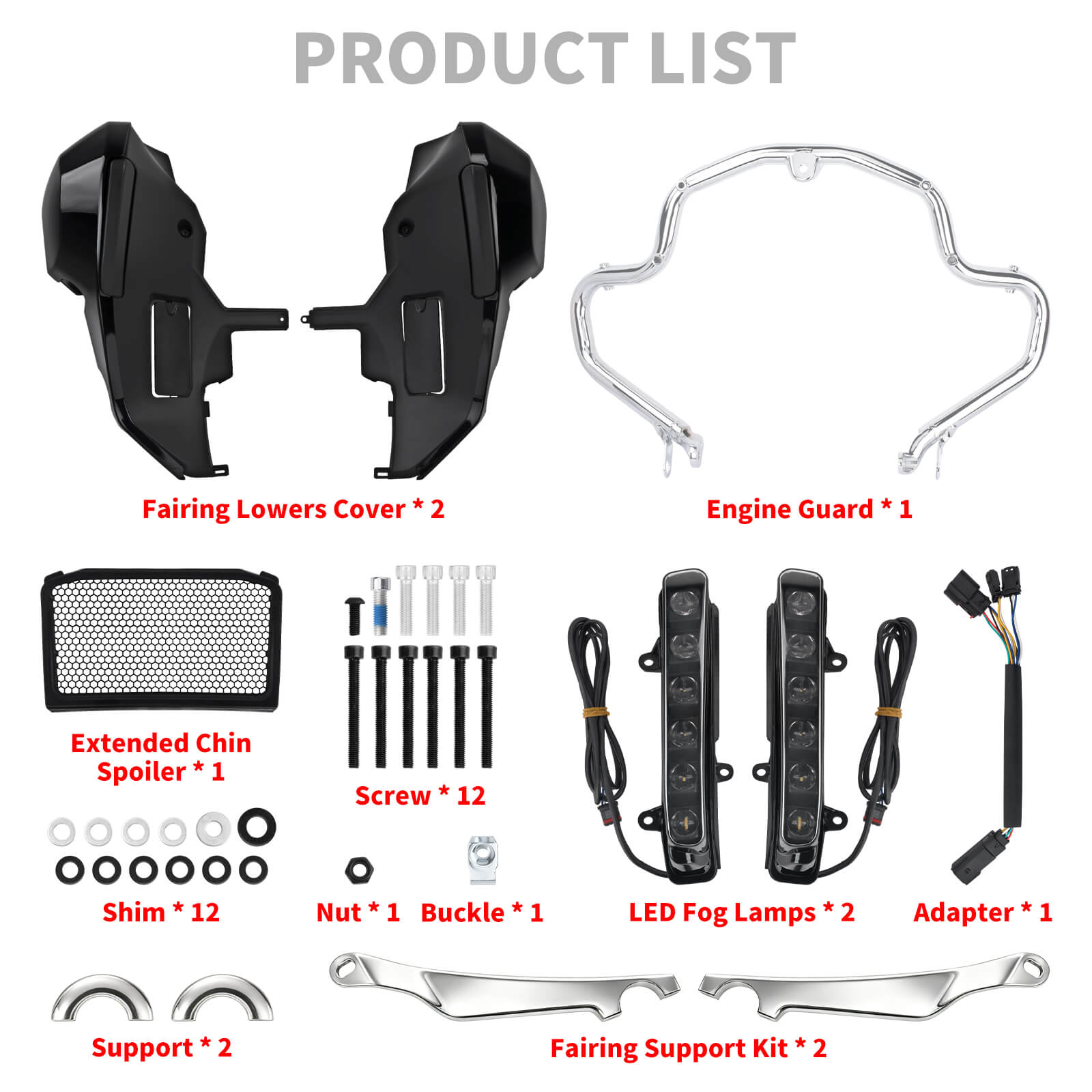 ZHFR0028-JG Mactions Lower Fairing and Engine Guard Kit with Integrated LEDs For Touring '23-'26 Product List