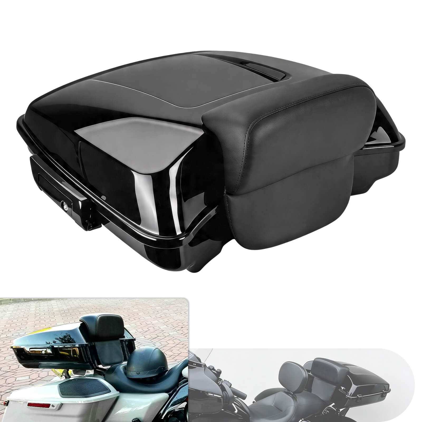 Razor Tour Trunk with Backrest for Harley Touring Road Street Glide 2014-2025 | Mactions