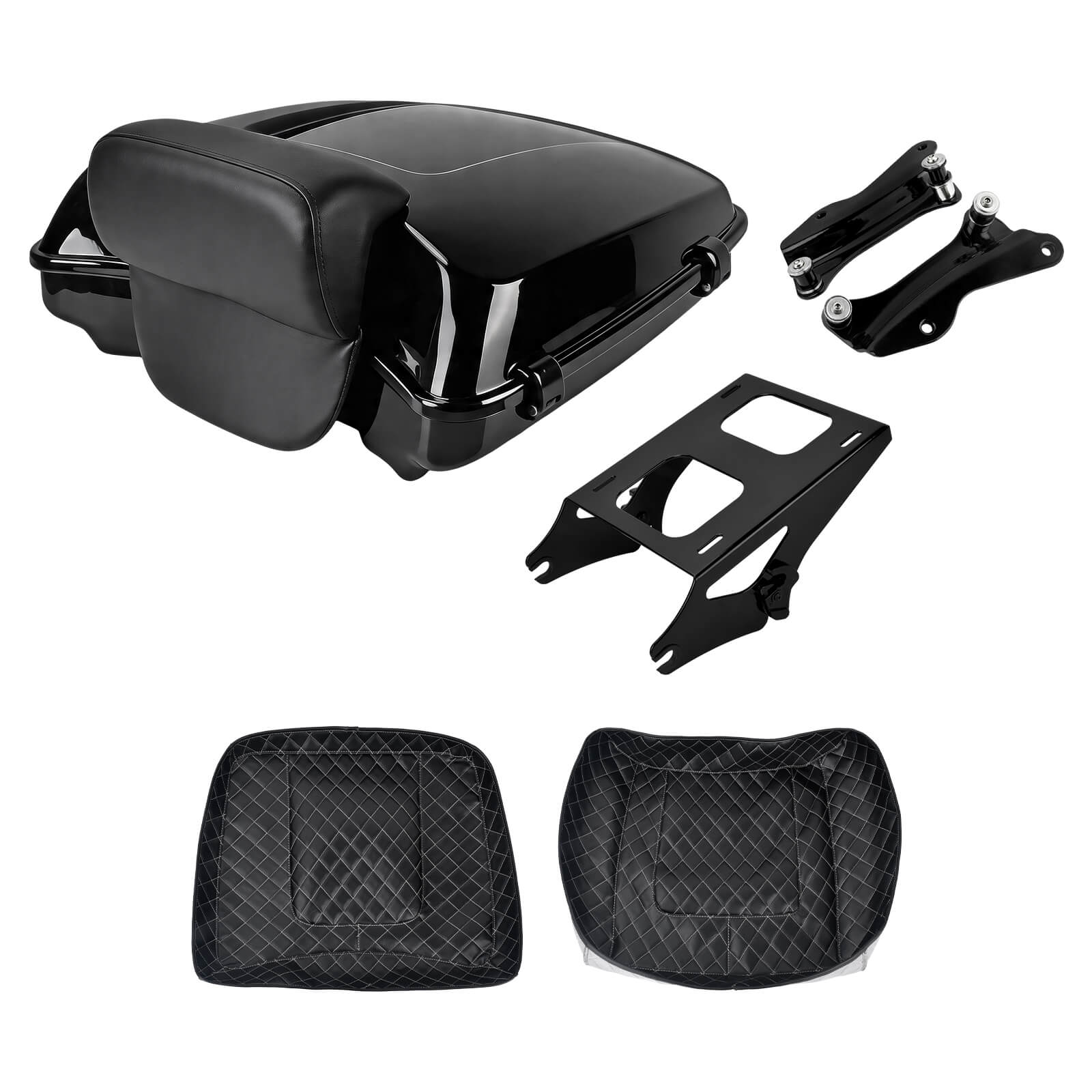 ZHLU0033 JG mactions tour pack trunk detachable luggage rack street glide 2014 black angle