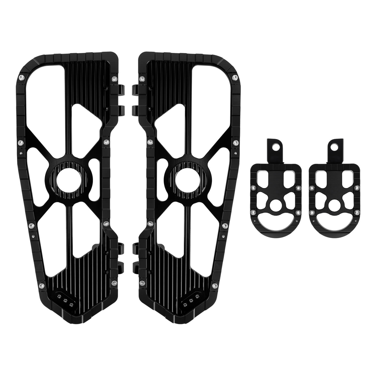 CNC Wide Rider Floorboards Passenger Foot Pegs Set for Harley Touring Dyna Softail | Mactions
