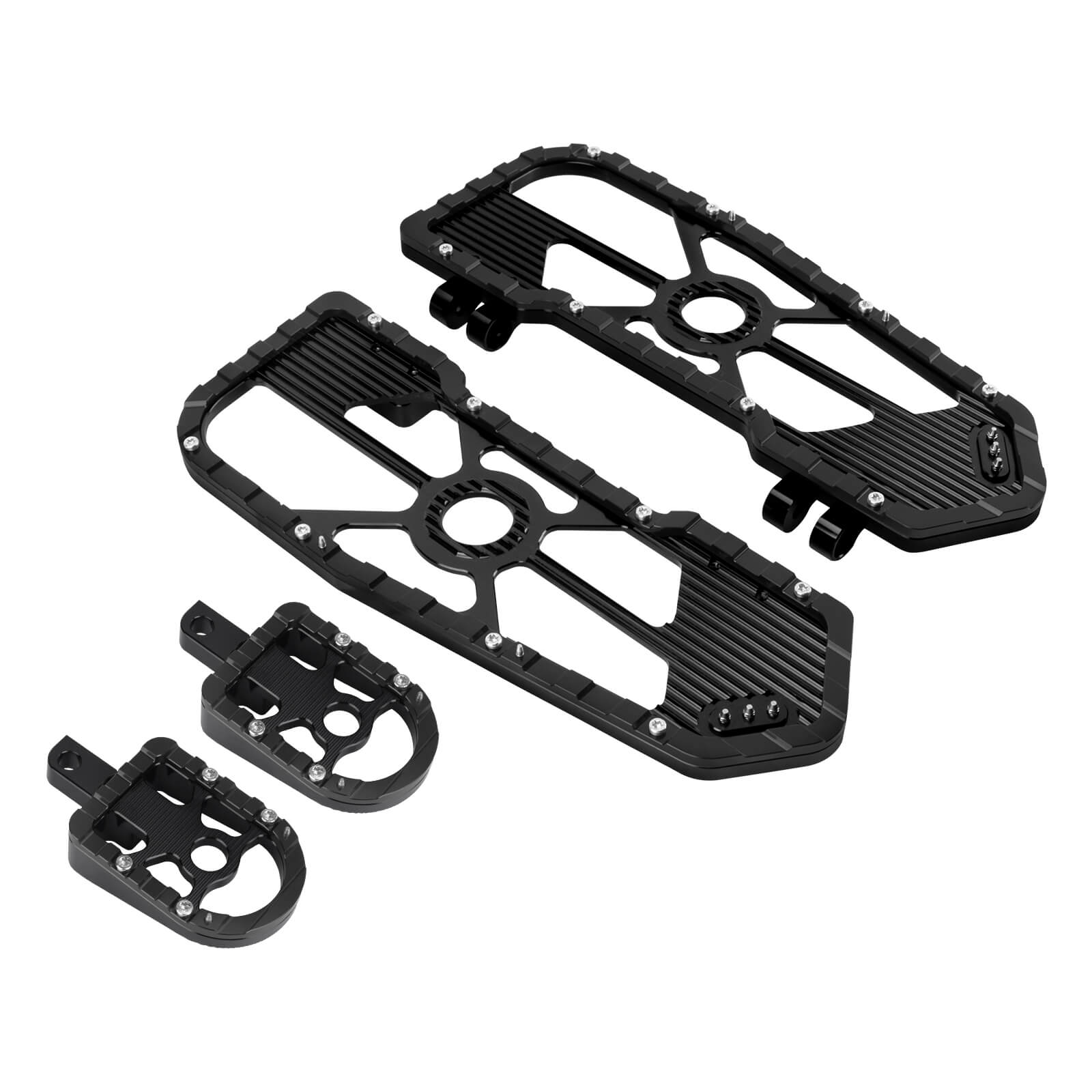 CNC Wide Rider Floorboards Passenger Foot Pegs Set for Harley Touring Dyna Softail | Mactions