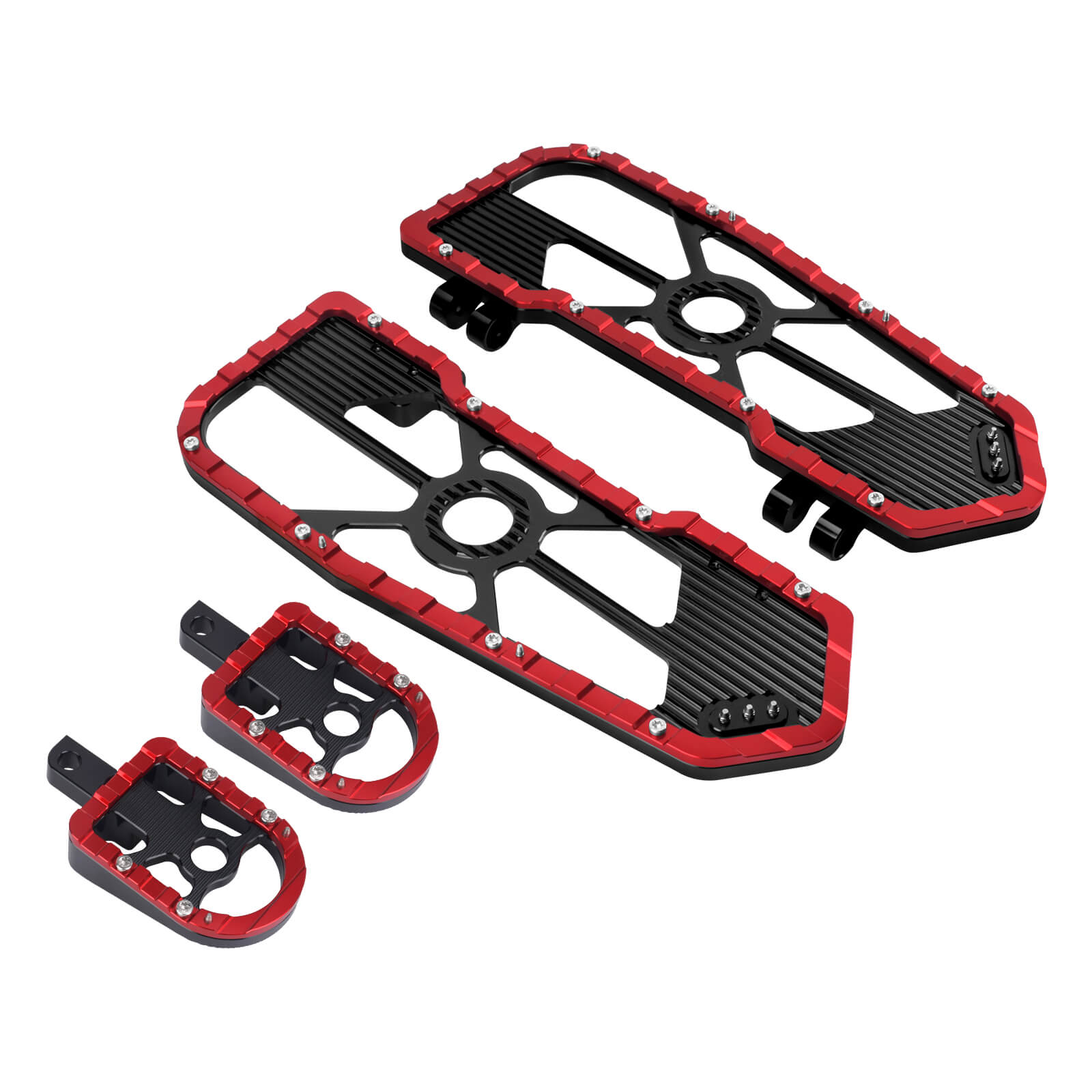 CNC Wide Rider Floorboards Passenger Foot Pegs Set for Harley Touring Dyna Softail | Mactions