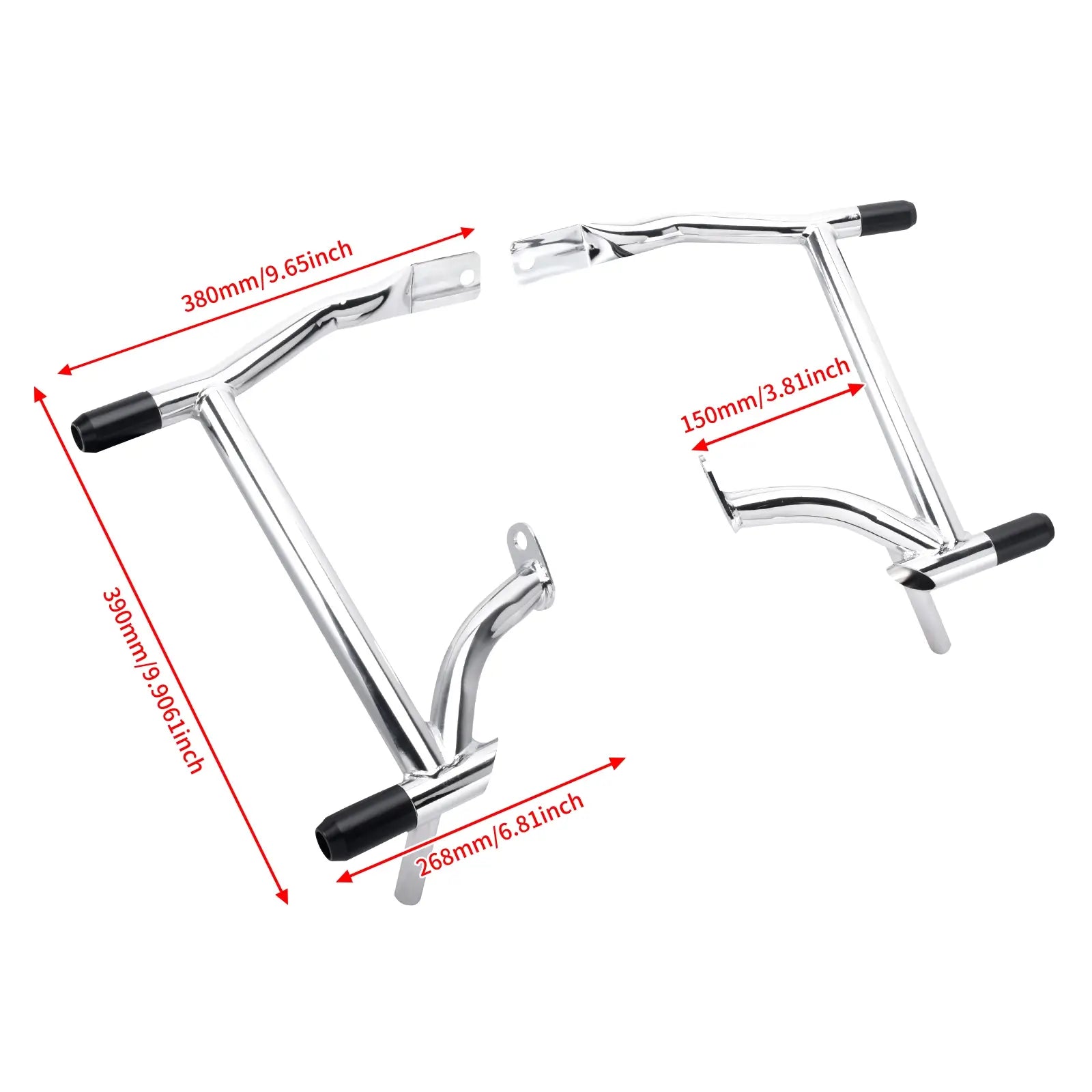 ZHTJ0002 mactions harley chrome bag guards crash bars for touring size