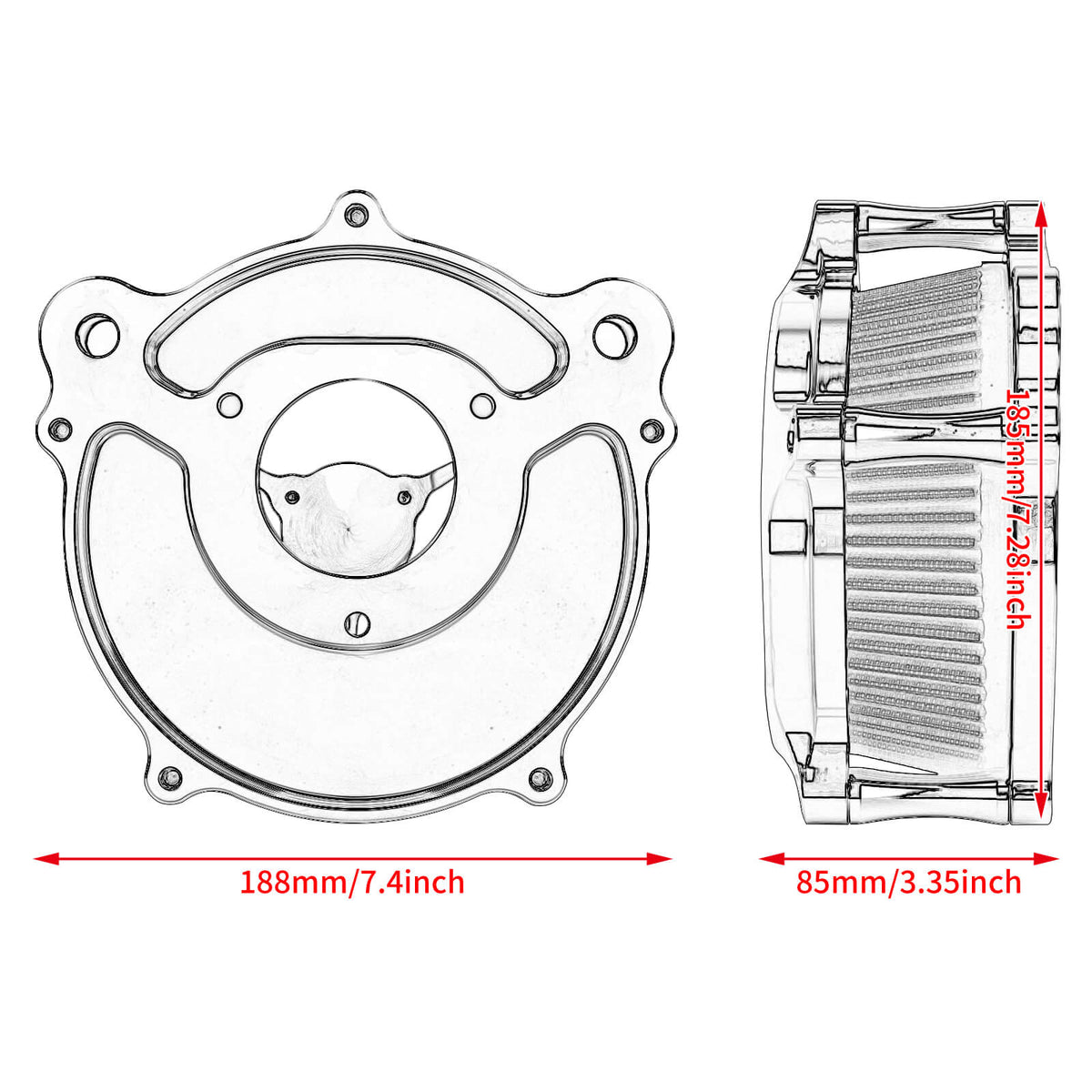 Motorcycle Air Cleaner Kit for Harley Touring '08-'16 Dyna '16-'17 | Mactions
