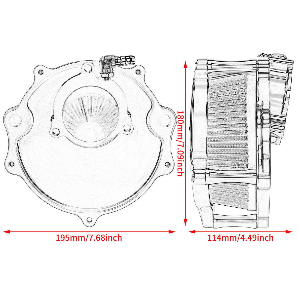 Electroplated Chrome Air Intake Filter Kit for 2024-2025 Harley Softail & Touring | Mactions