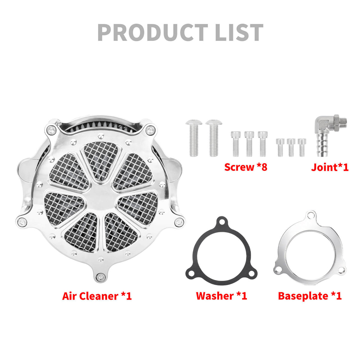 Electroplated Chrome Air Intake Filter Kit for 2024-2025 Harley Softail & Touring | Mactions
