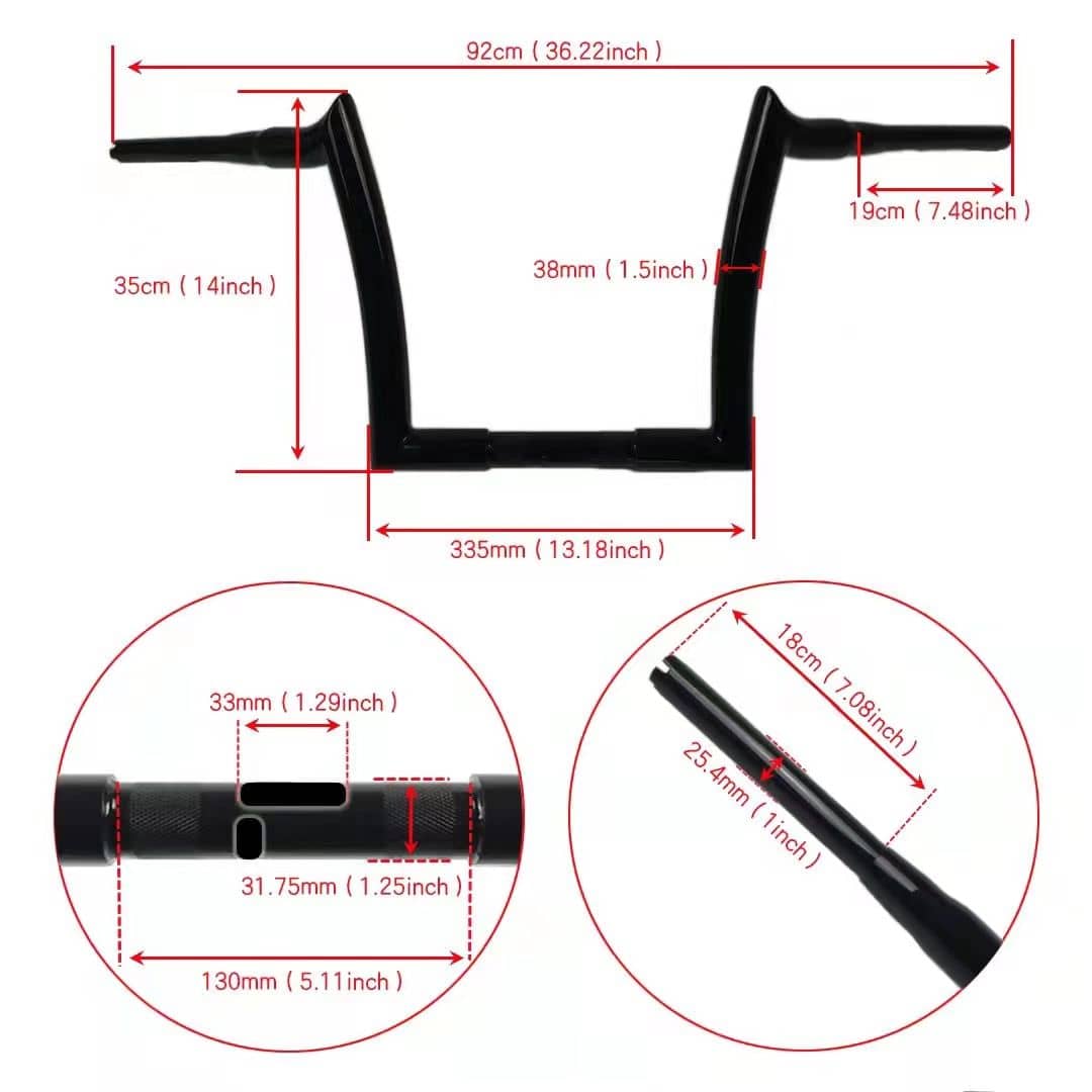 14” Handlebar 1/4"ape hanger for Harley Davidson Road glide 2014-2022 | Mactions