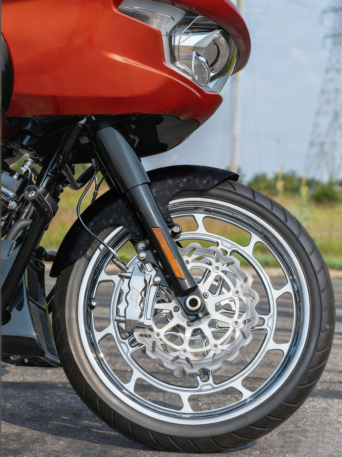 Forged Carbon Fiber Short Front Fender for Harley Touring 2009-2023 | Mactions