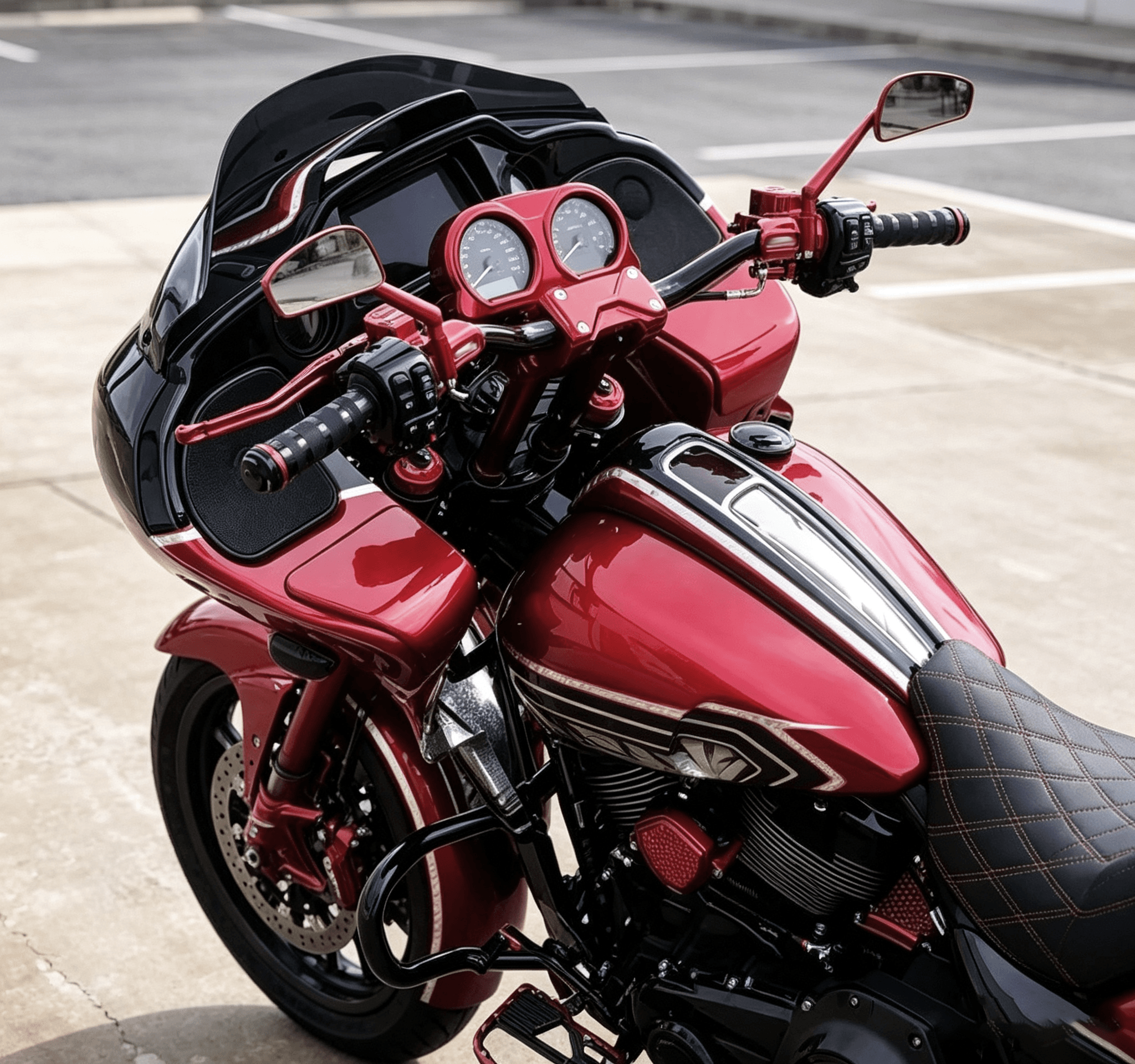 Anodized 10" Handlebar Riser with Speedometer Housing for Harley FLTR FLTRX | Mactions