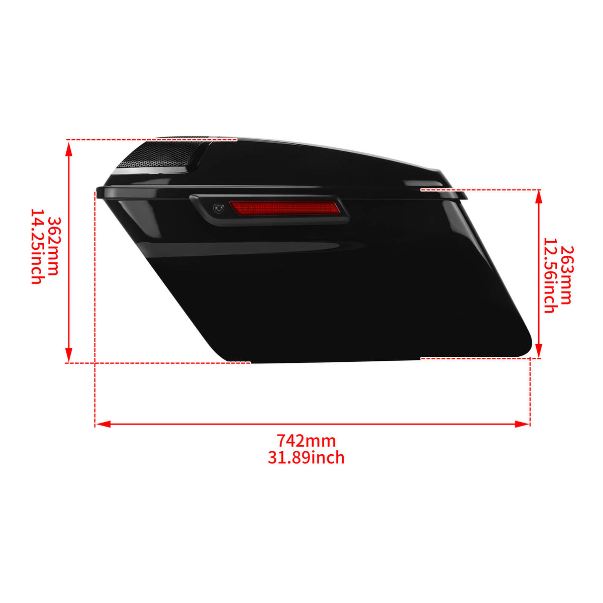 lu000603 mactions audio lid hard saddlebags flhr 2020 black latch size