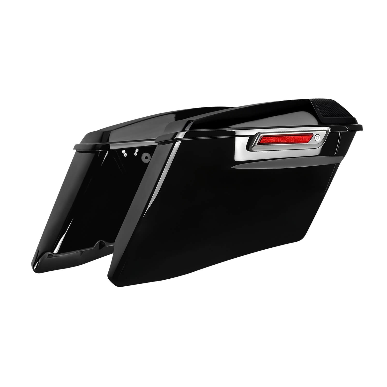 Gloss Black Saddlebags with Audio Lids for Harley Road King '14-'24 | Mactions