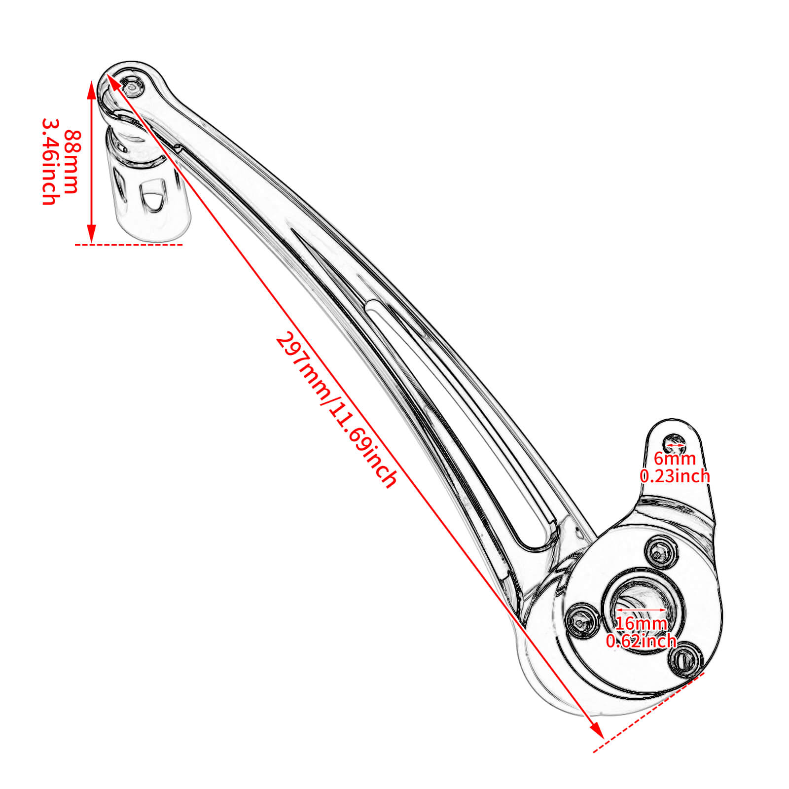 Brake Arm with Pedal Fit Harley Touring Road King Glide Trike 1997-2007 | Mactions