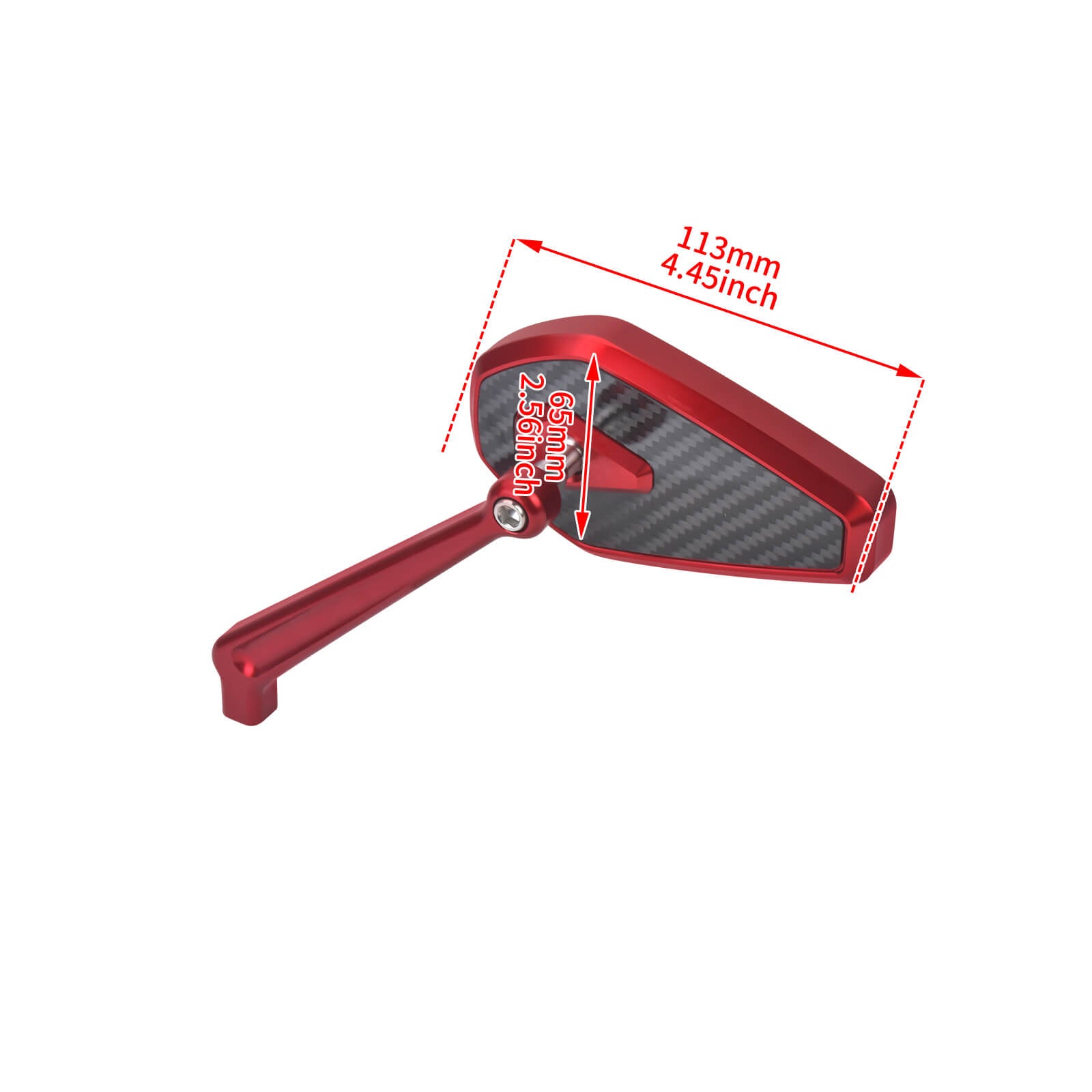 mi002902 mactions motorcycle side mirror harley touring 8mm red angle