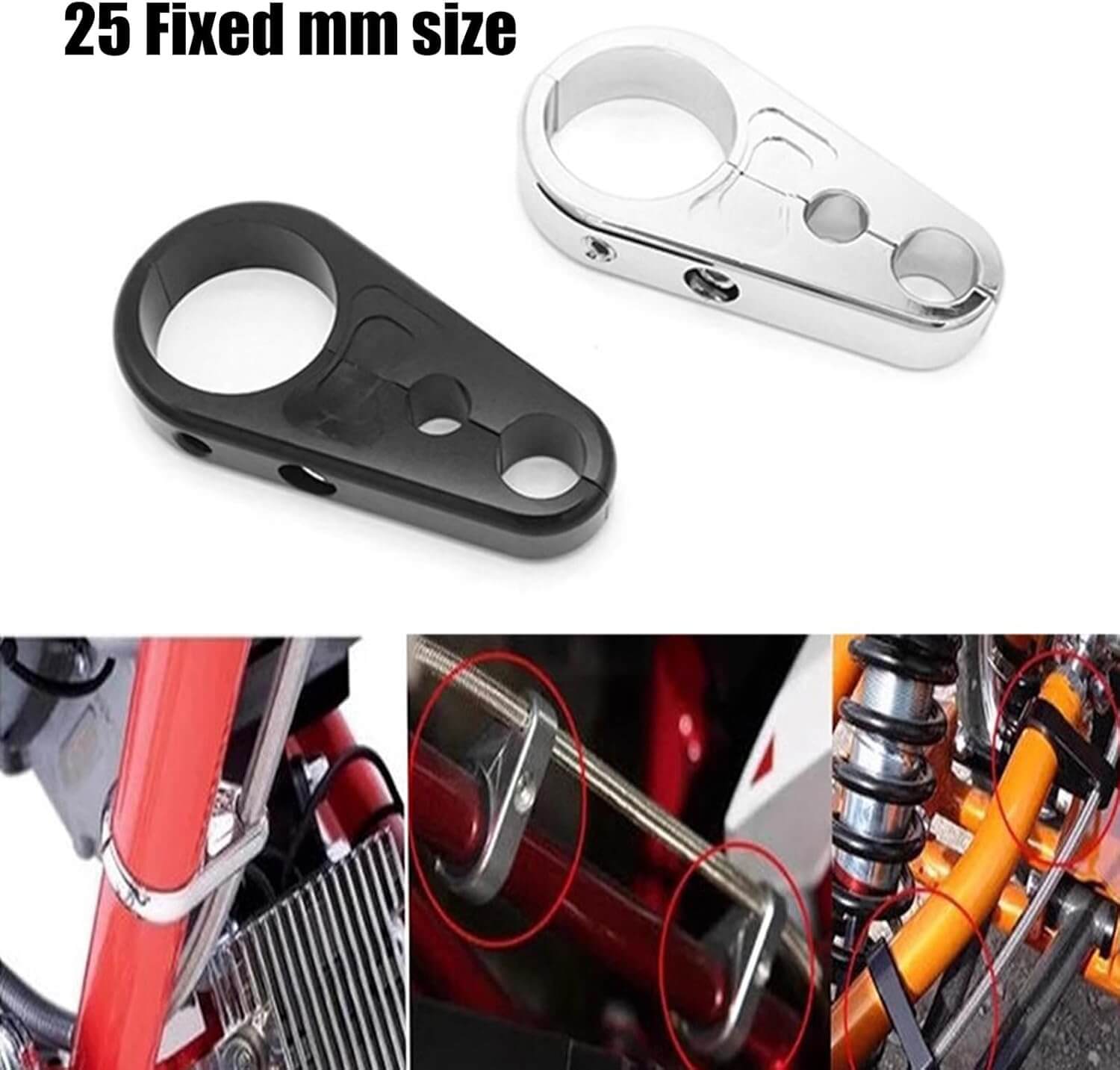 25mm Motorcycle Frame Cable Brake Line Clamp for 1" Handlebar