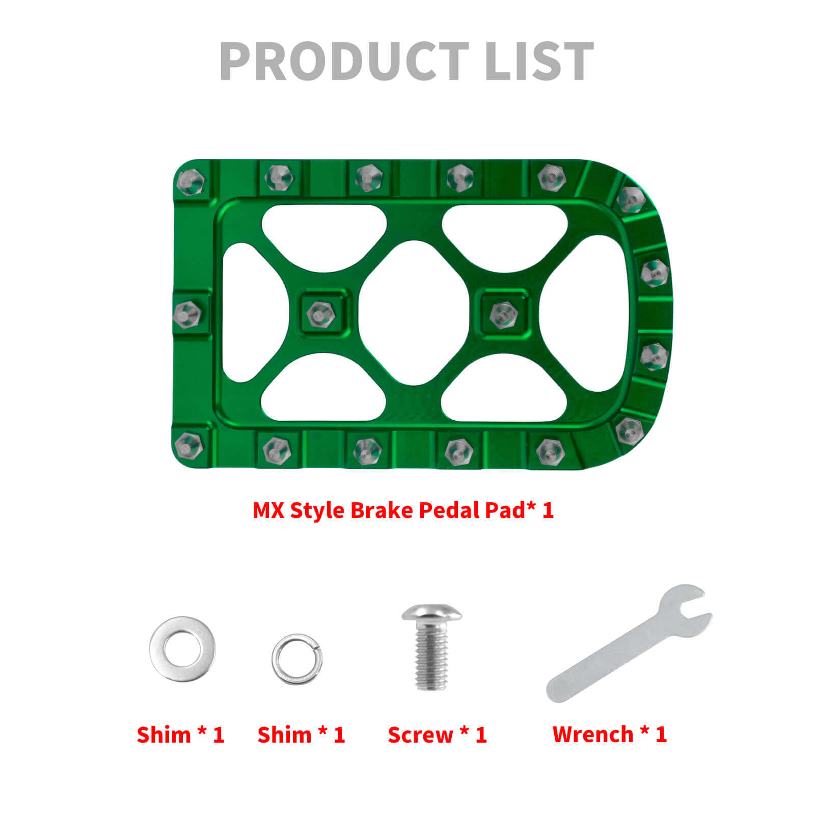 pe012007 mactions brake foot pad touring 1980 green product list