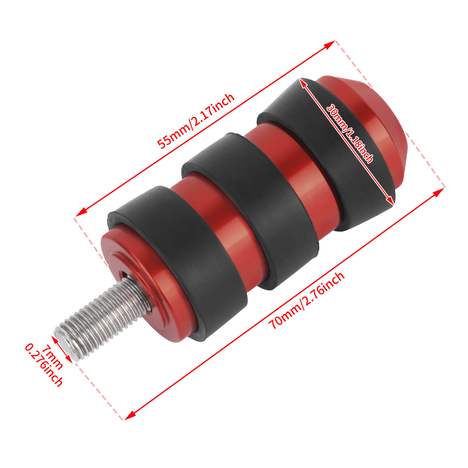 pe014205 mactions rubber shift peg street glide 2020 red size