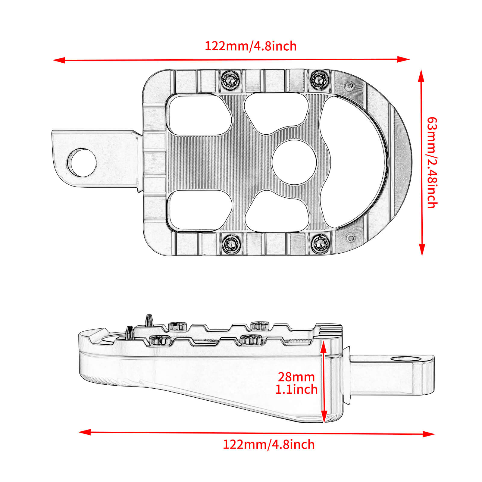 CNC Aluminum Passenger Footpegs for Harley Softail Touring - Orange | Mactions