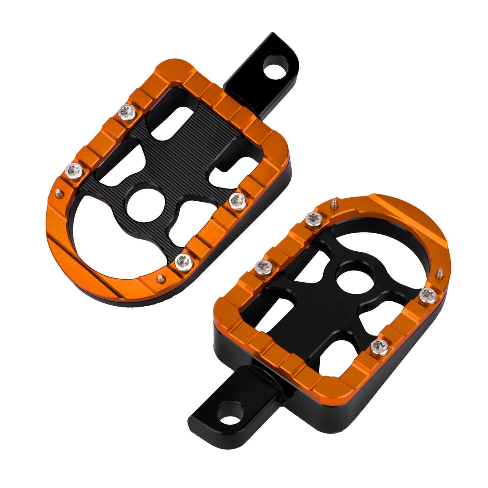 CNC Aluminum Passenger Footpegs for Harley Softail Touring - Orange | Mactions