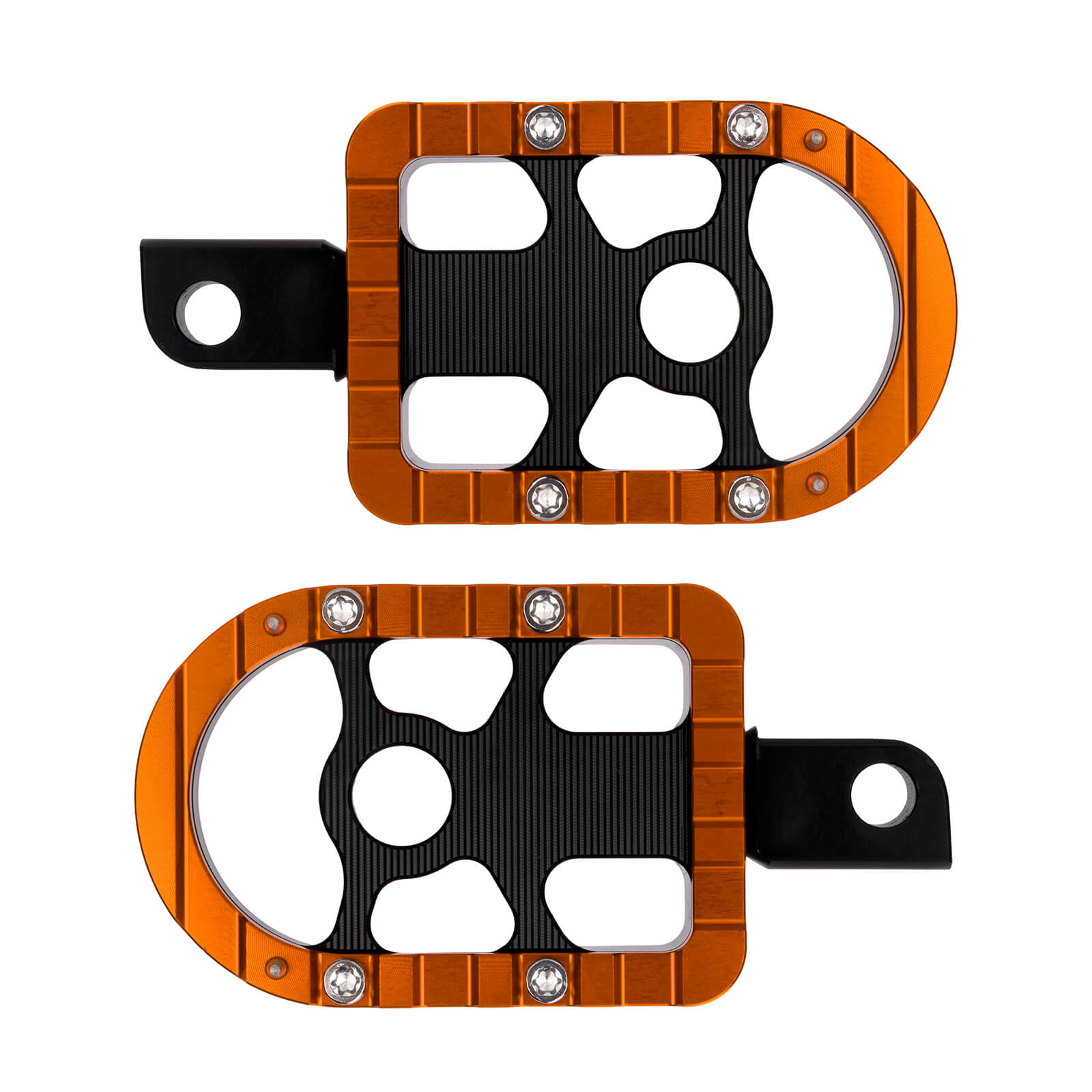 CNC Aluminum Passenger Footpegs for Harley Softail Touring - Orange | Mactions