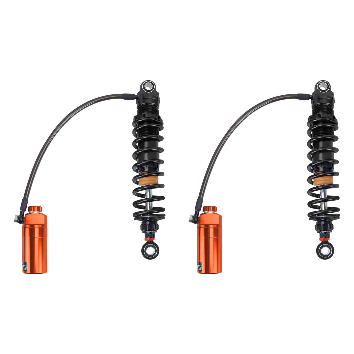 Motorcycle Rear Shocks Absorbers Suspension Orange Remote Reservoirs For Harley Touring '14-'26