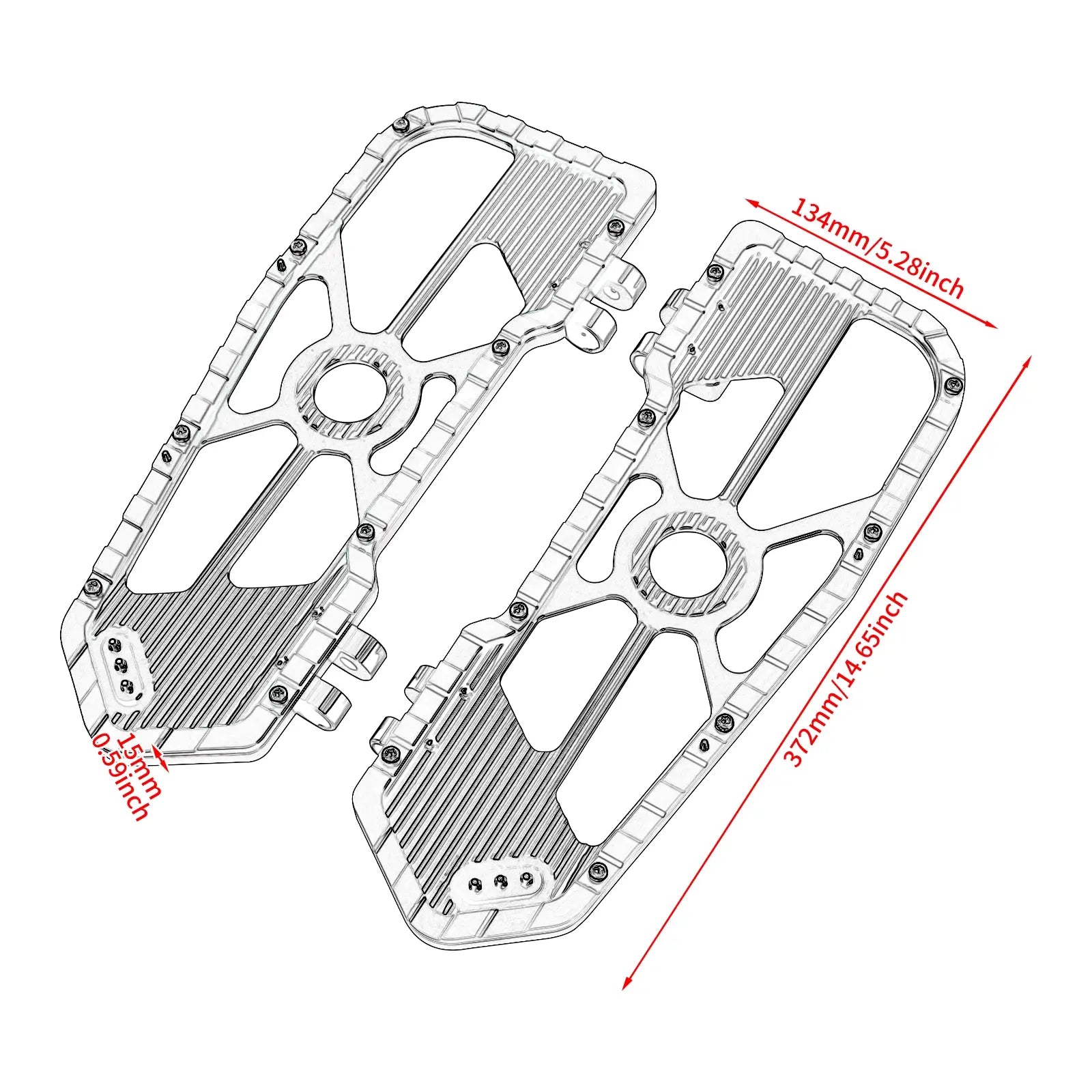 Wide Rider Floorboards for Harley '86-'17 FL Softail '86-up Touring | Mactions