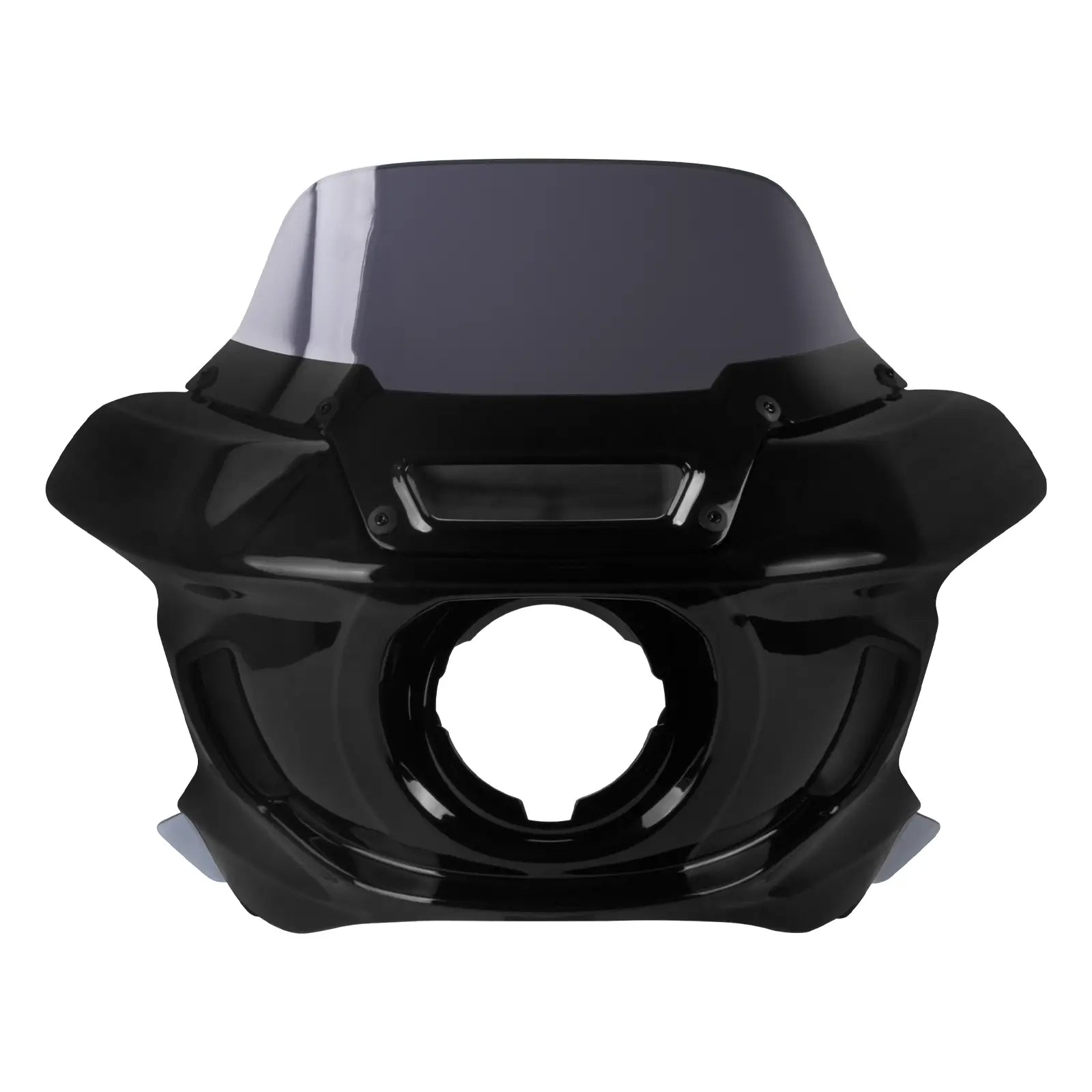 Gloss Black Front Headlight Fairing with 8” Windshield for Harley Dyna '06-'17 | Mactions