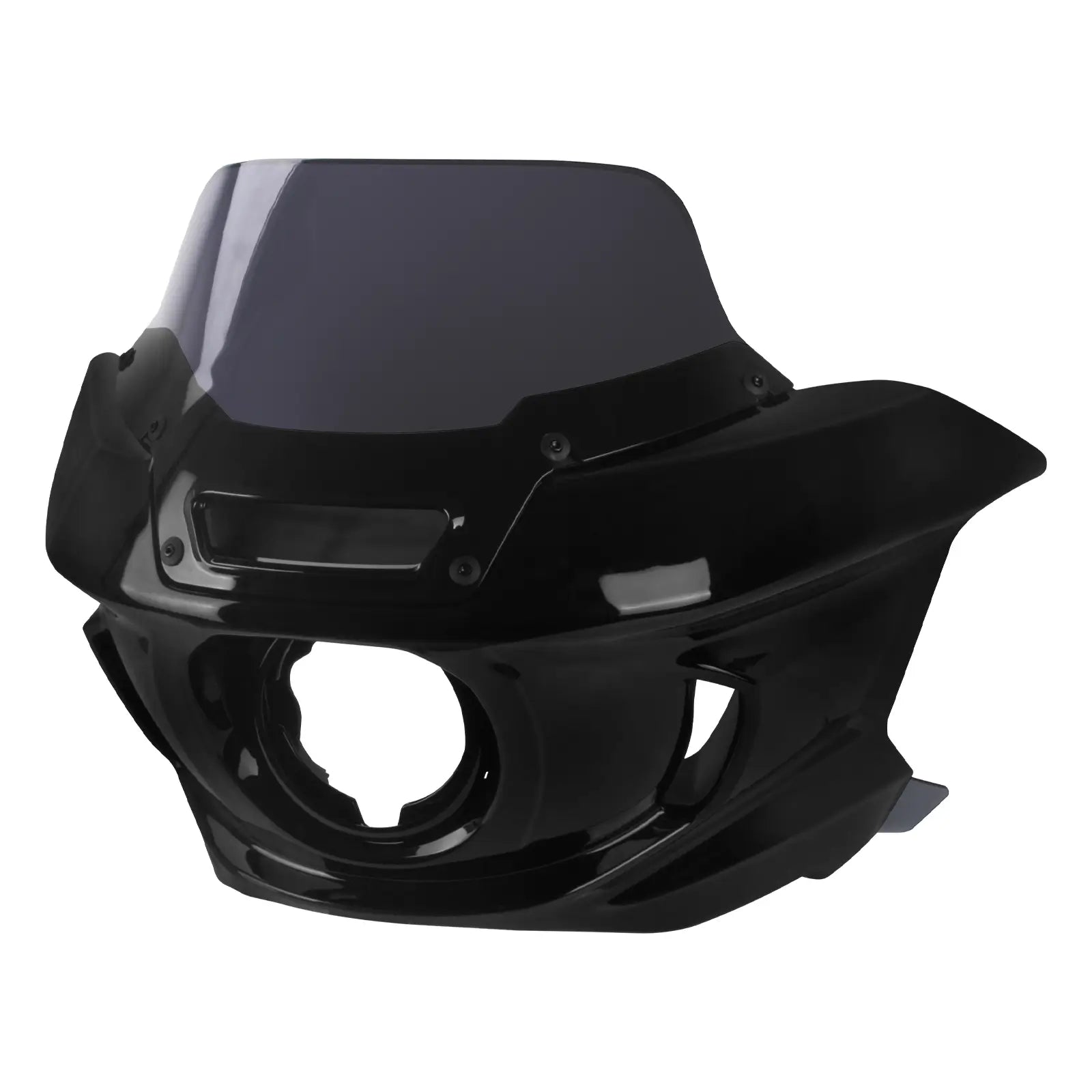 Gloss Black Front Headlight Fairing with 8” Windshield for Harley Dyna '06-'17 | Mactions