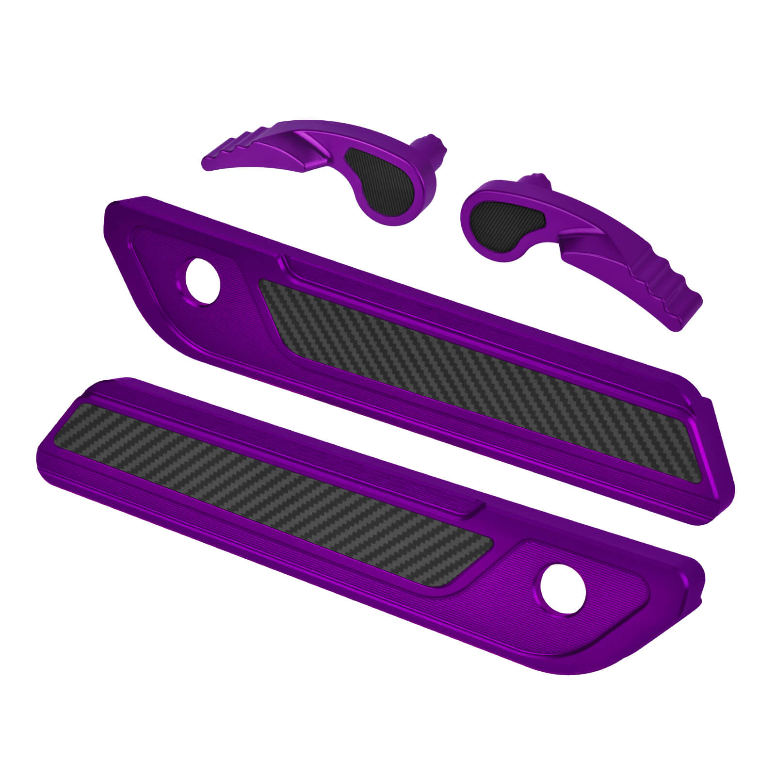 zhlu0053 jg mactions saddlebag latch lifter cover kit road king 2014 purple angle
