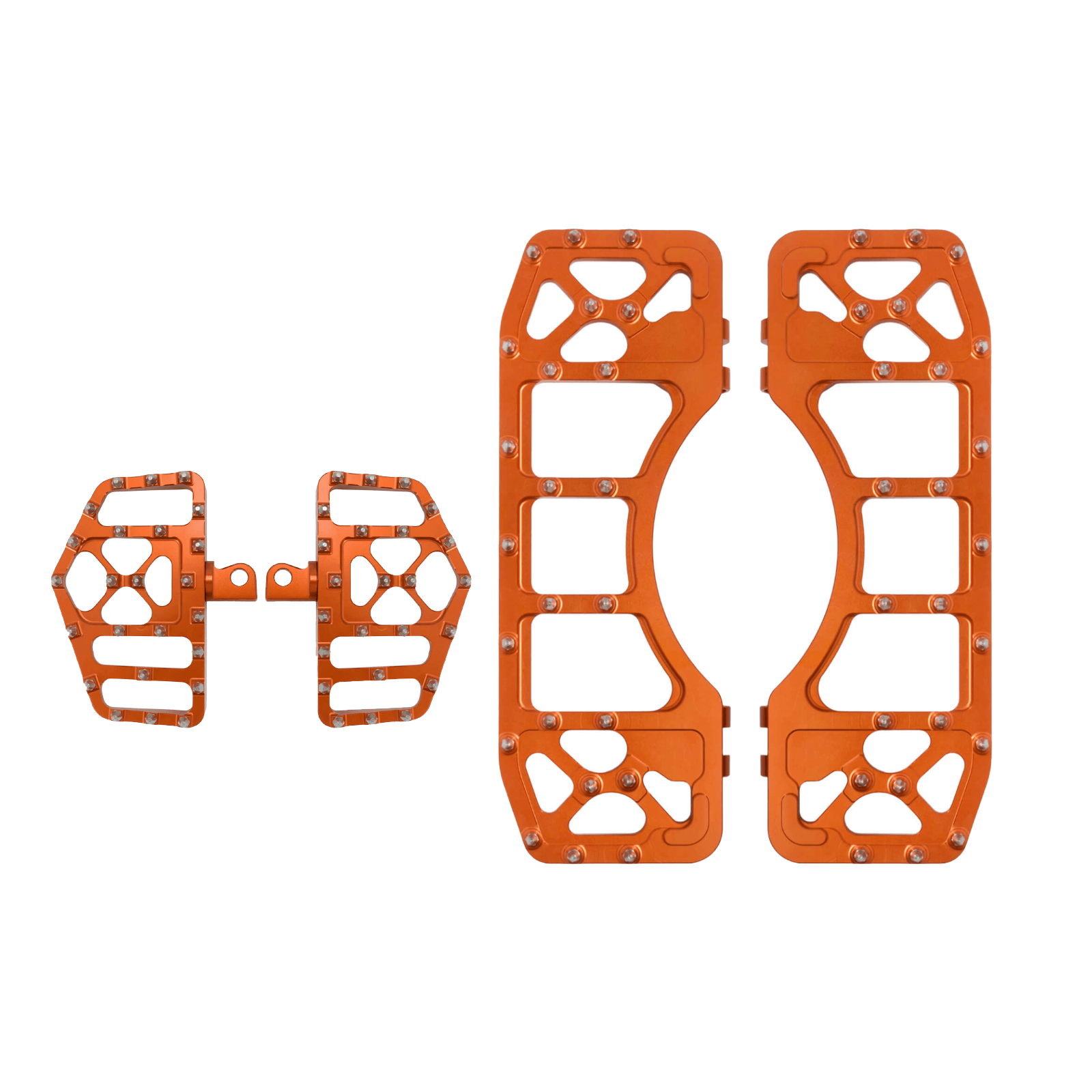 CNC Aluminum Floorboard Set in Anodized Orange for Harley Touring | Mactions