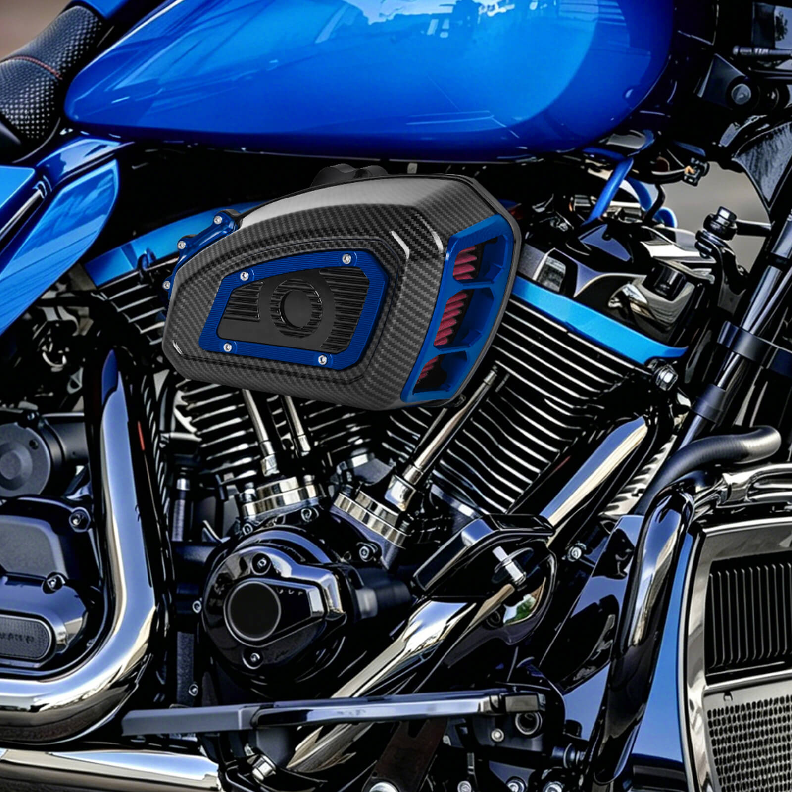M8 Air Cleaner Intake Filter w/ Carbon Fiber Pattern for Harley '23-'25 CVO '25 Softail | Mactions